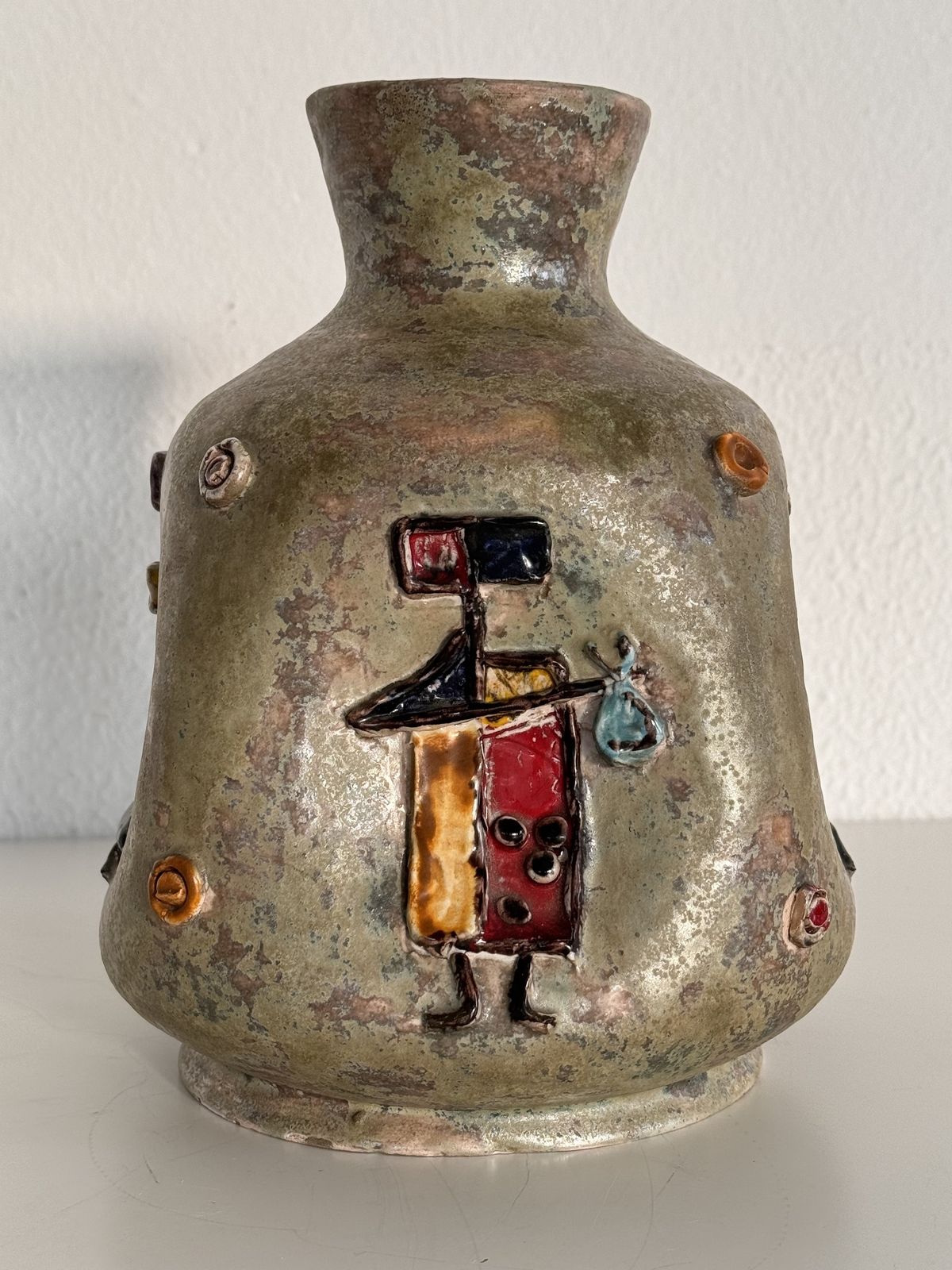 Italian Mid Century Ceramic Vase By Umberto Zannoni, Faenza, 1950s photo 620.0