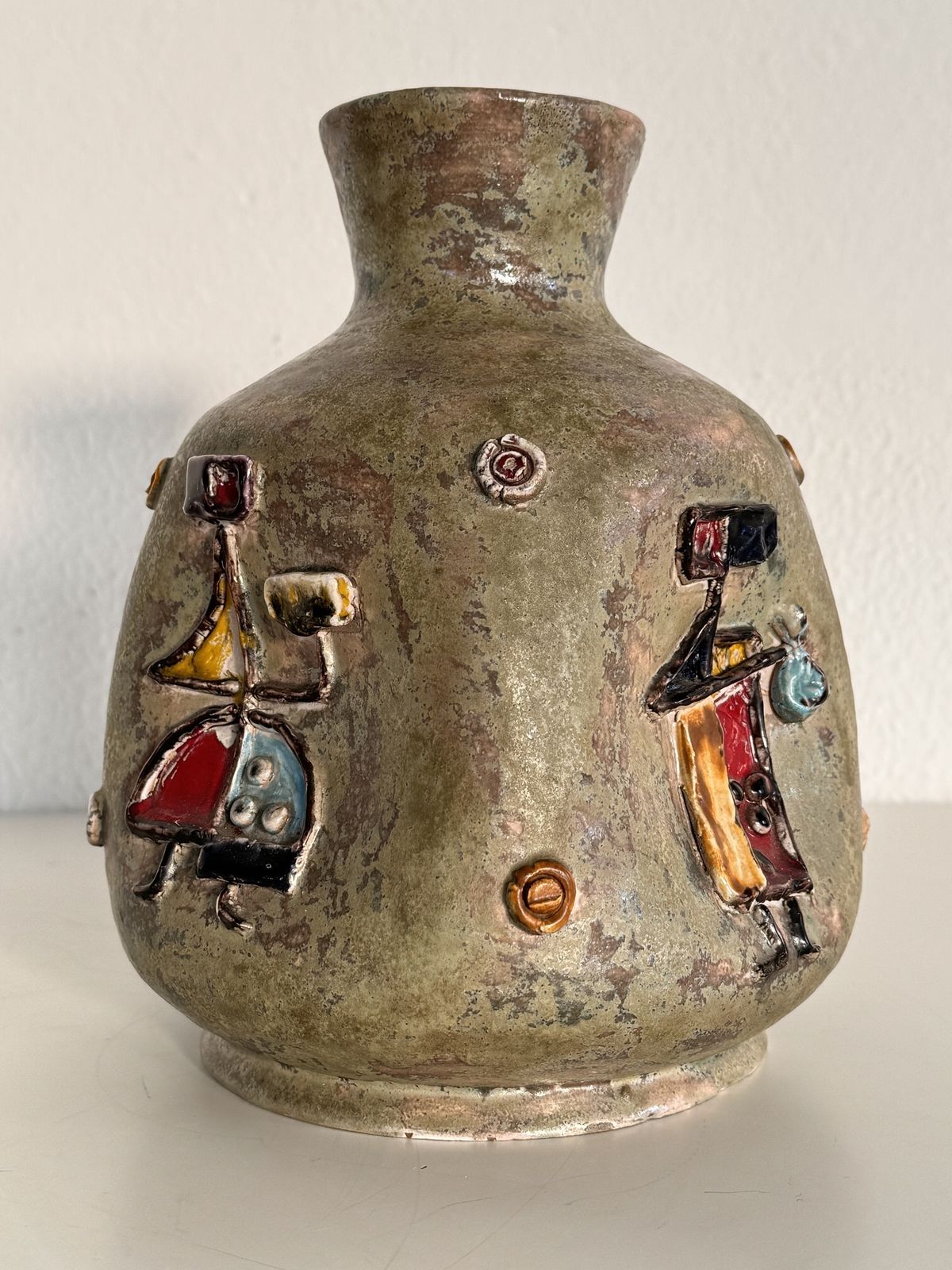 photo vinterior Italian Mid Century Ceramic Vase By Umberto Zannoni, Faenza, 1950s
