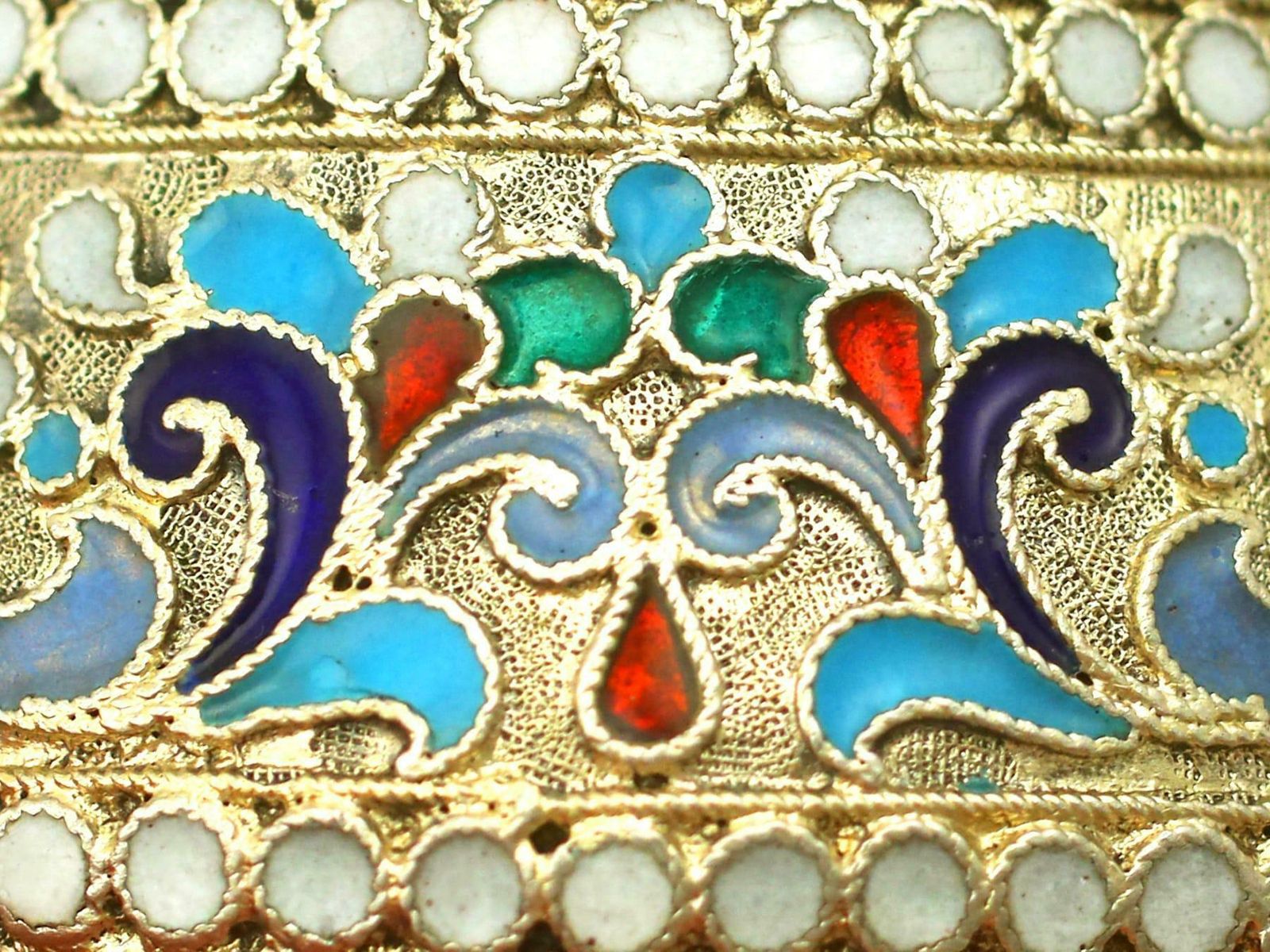 1920s Russian Silver And Polychrome Cloisonné Enamel Salts photo buy