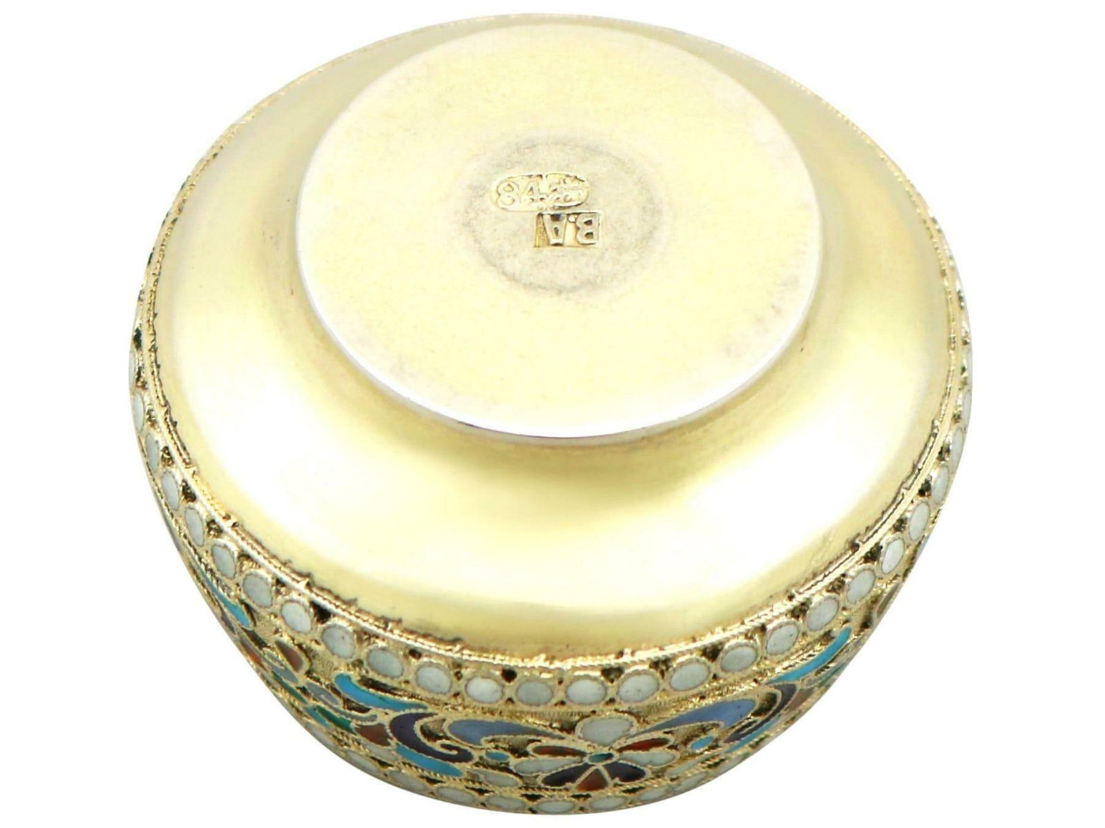 photo furniture 1920s Russian Silver And Polychrome Cloisonné Enamel Salts