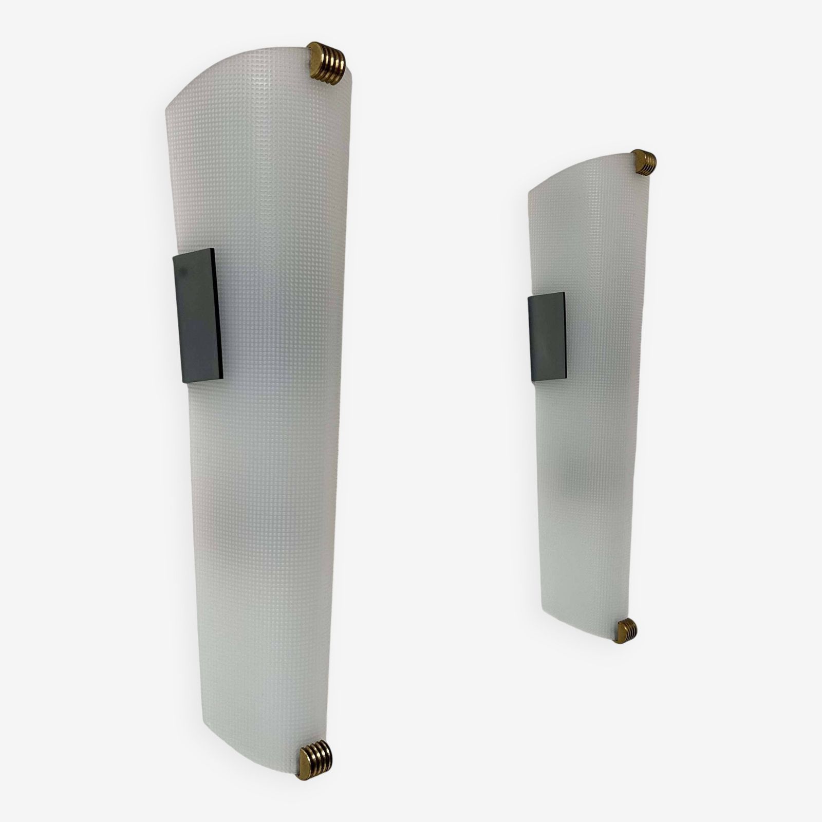 Pair Of Vintage Brass And Perspex Wall Lights, France 1960