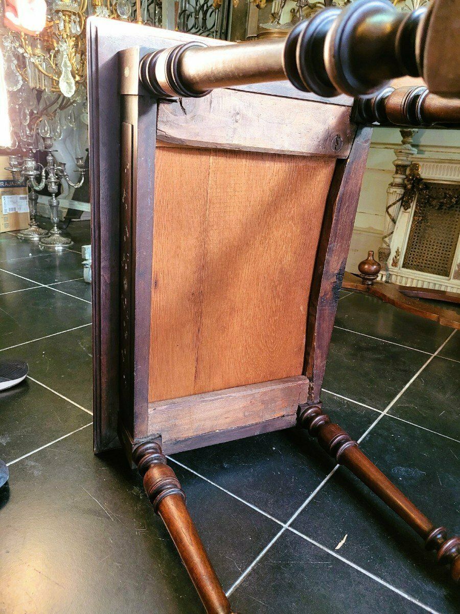 Oak And Walnut Table With Inlays, France 19th Century photo Furniture