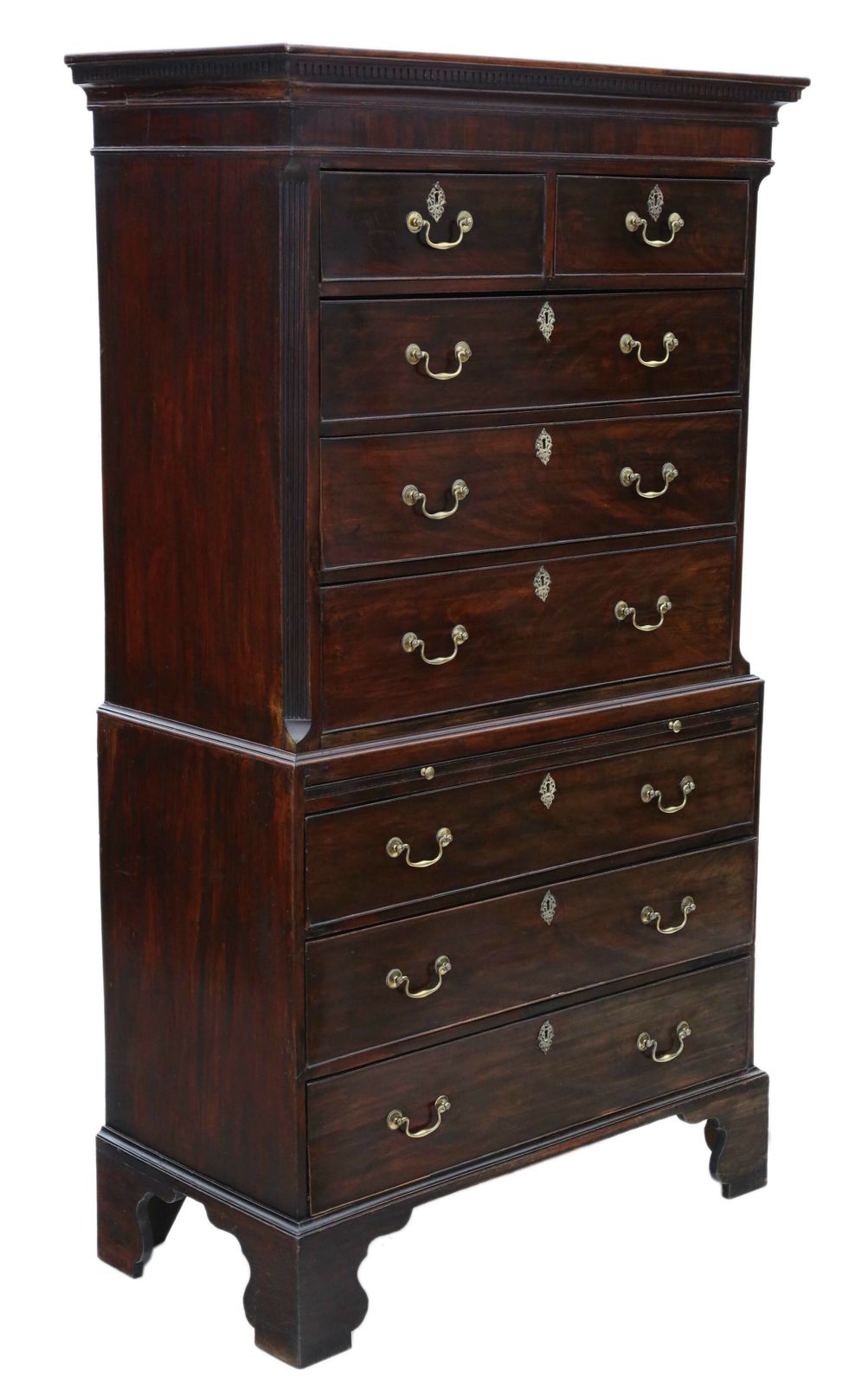 Antique 18th Century Mahogany Tallboy Chest On Chest Of Drawers – Timeless Storage Solution photo for sale