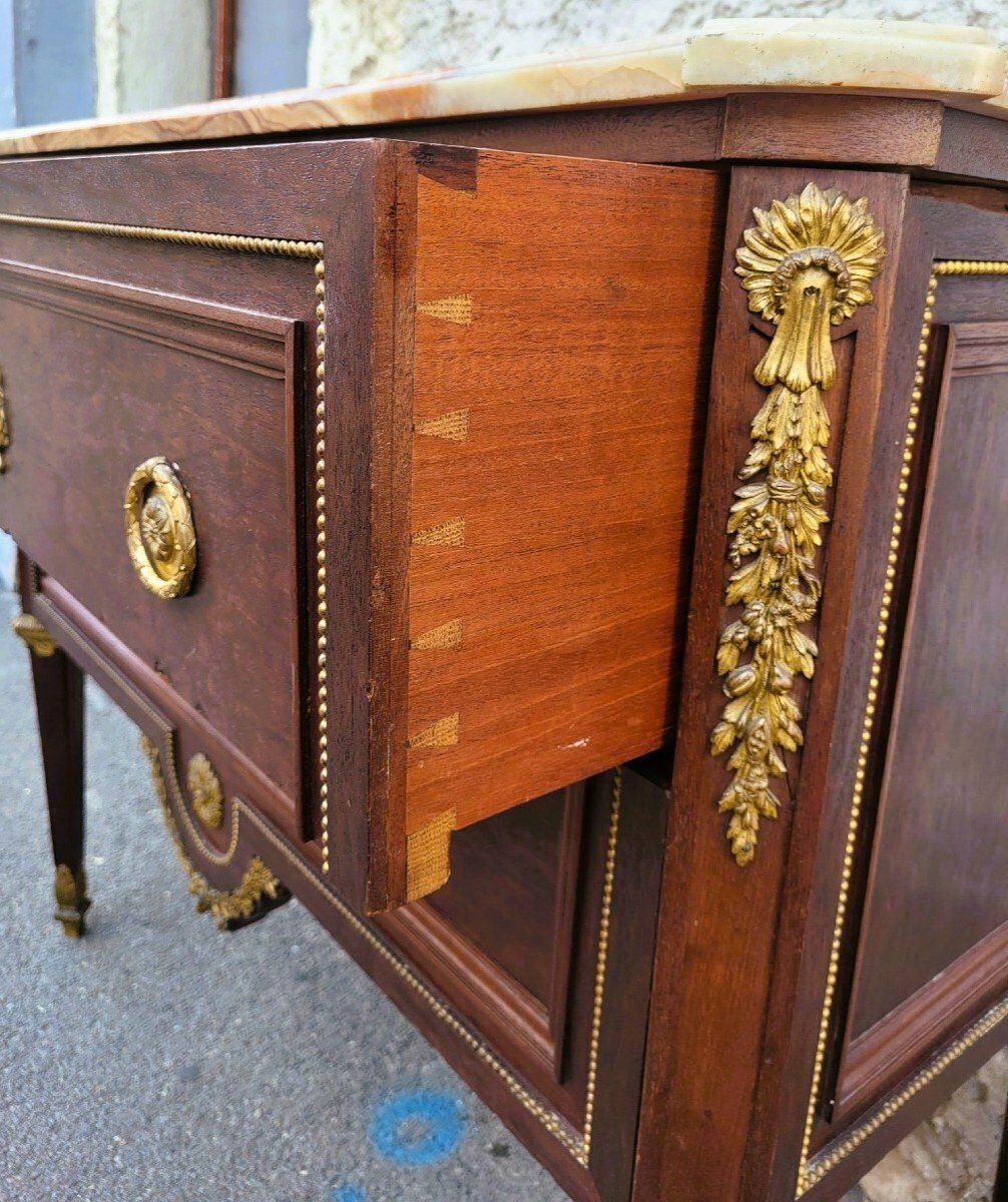 Furniture Krieger, Stamped Mahogany Chest Of Drawers, 19th Century photo