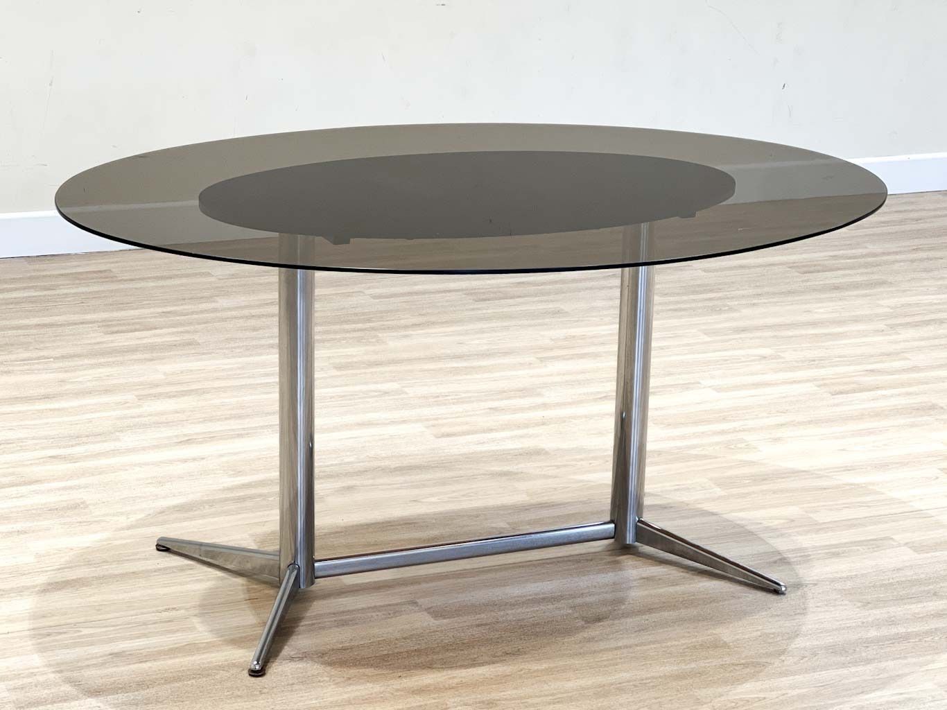 Oval Glass Dining Table, 1970s photo Furniture