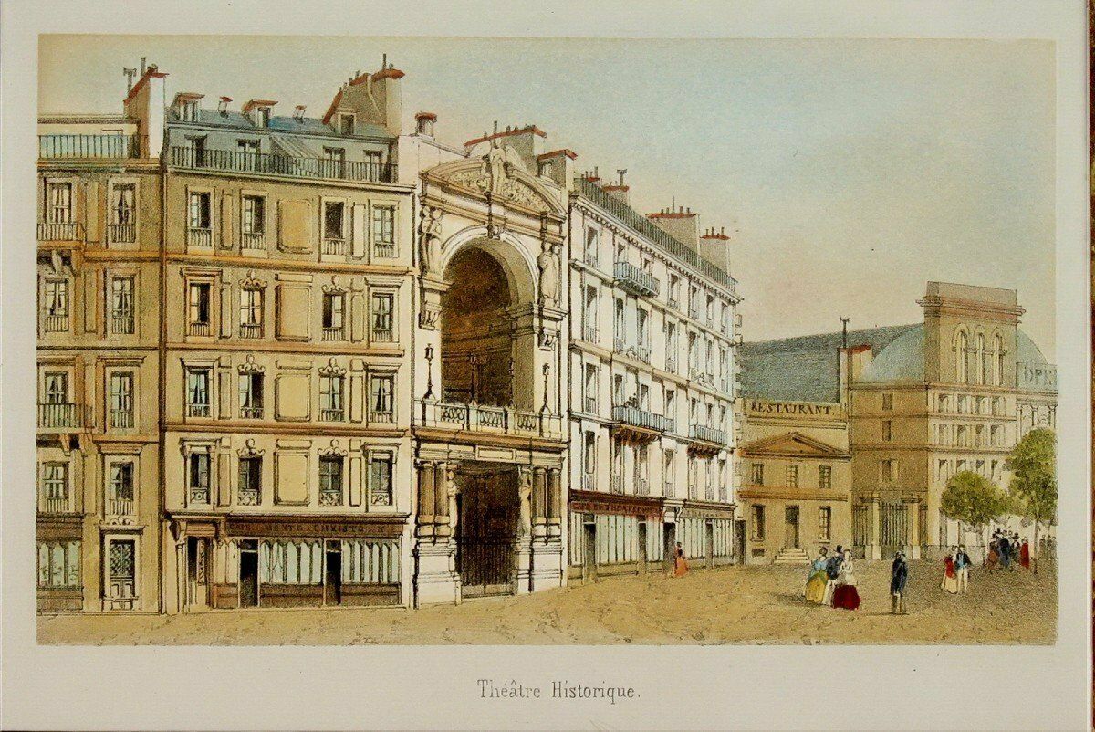 Engraving   Paris   Historic Theater   Ep. 1st Half Of The 19th Century photo for sale
