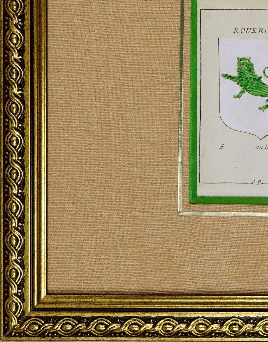 Rare Engraving Of Rouergue Accompanied By Its Coat Of Arms   Ep. End Of The 17th Century (Circa 1680) photo furniture