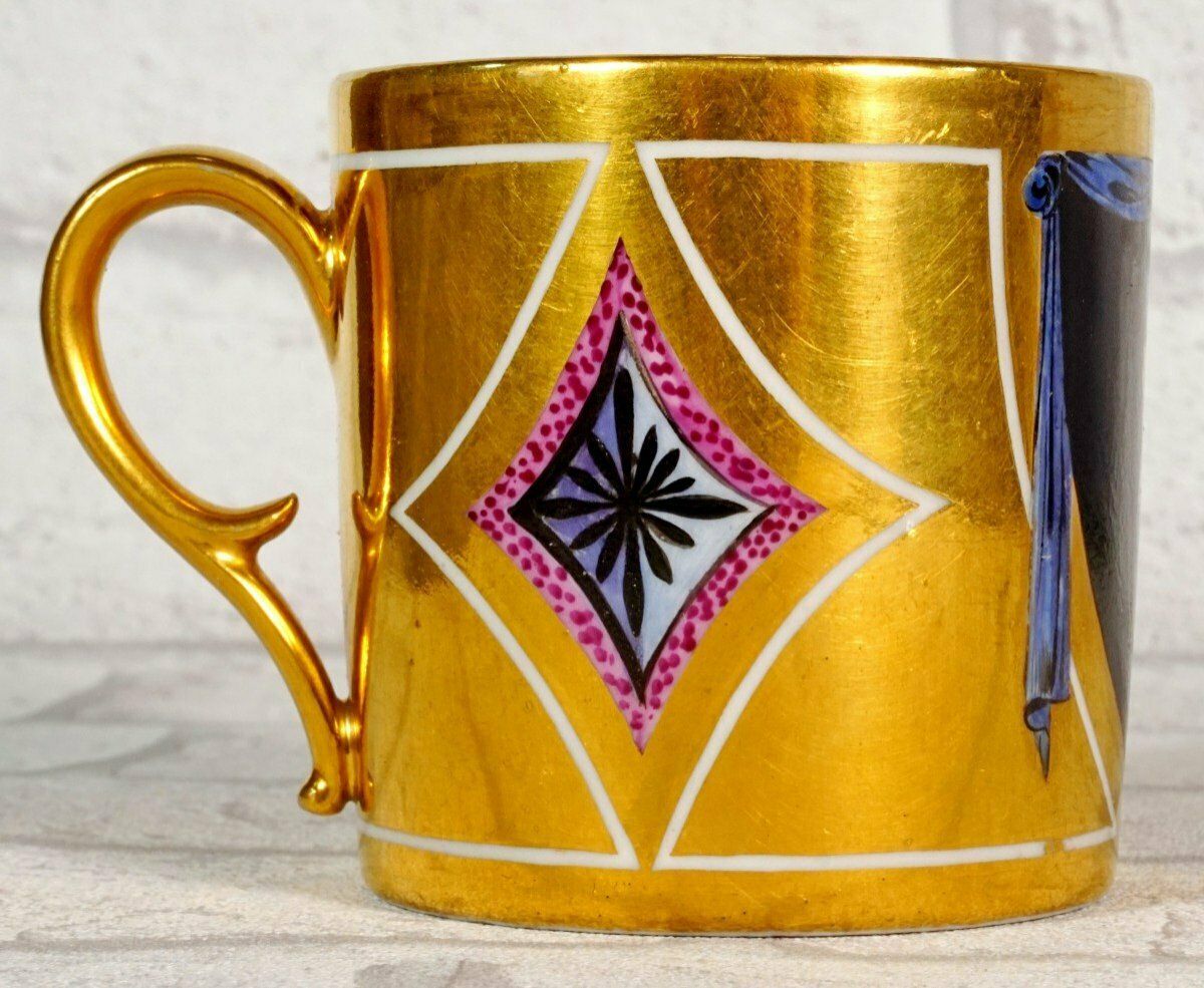 Rare Paris Porcelain Cup And Saucer   Representing The King Of Rome   Empire Period photo 989.0