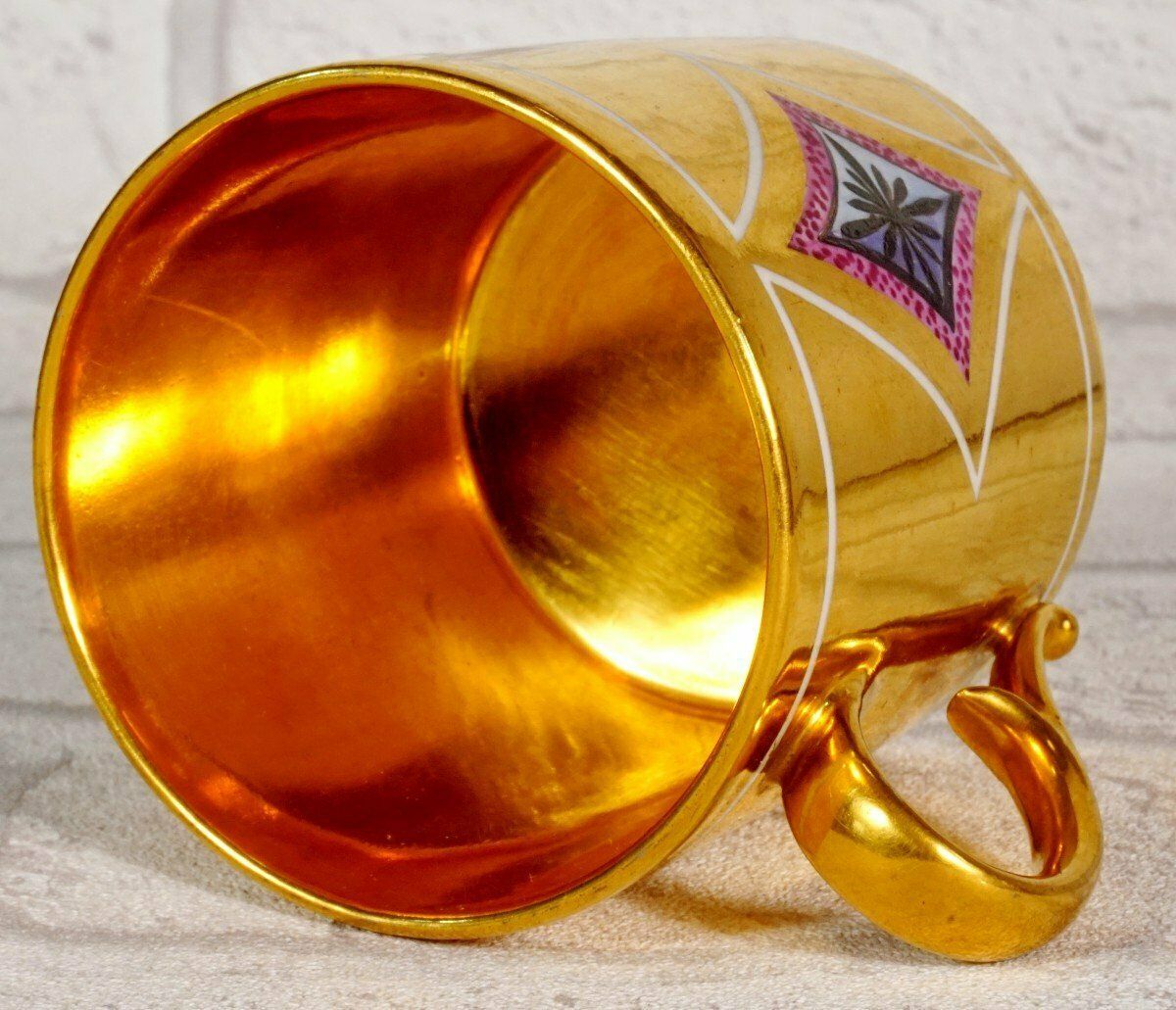 Rare Paris Porcelain Cup And Saucer   Representing The King Of Rome   Empire Period photo vinterior