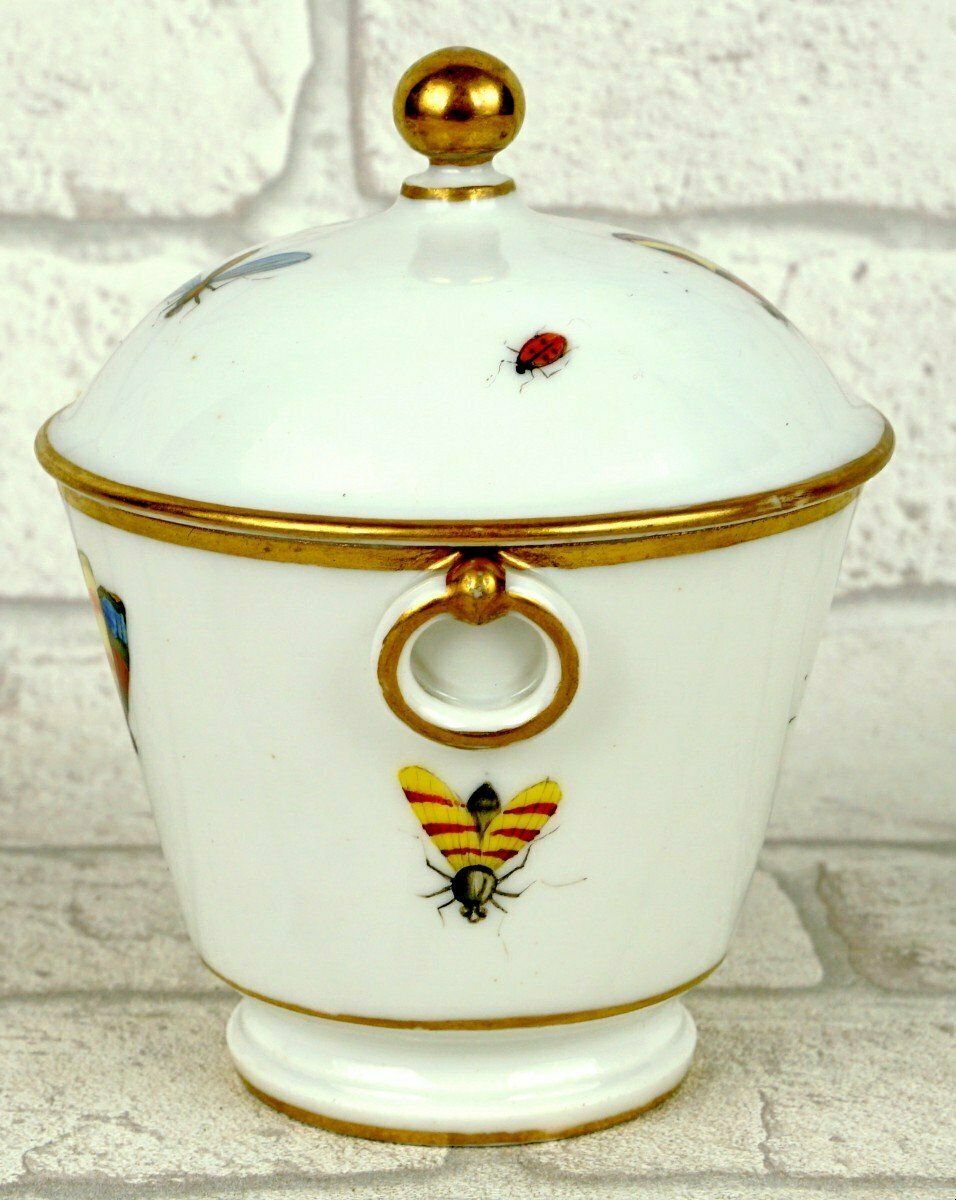 Sugar Bowl (Sugar Pot) And Its Lid In Brussels Porcelain   Louis Crette   Ep. 18th Century photo Home Decor