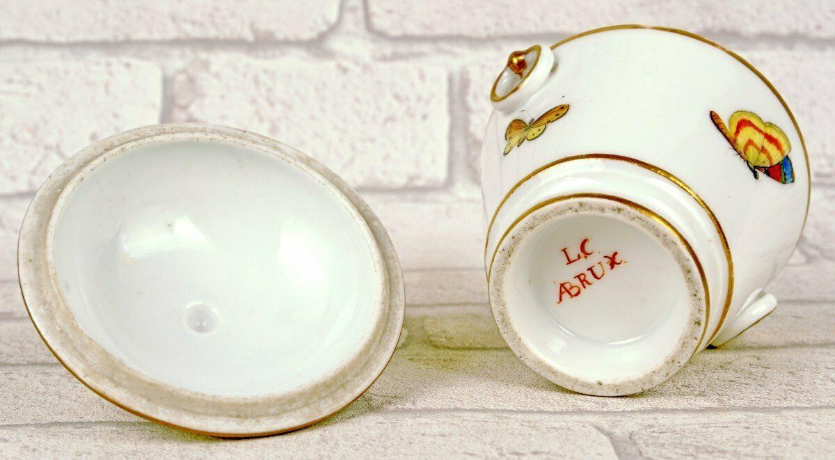 Sugar Bowl (Sugar Pot) And Its Lid In Brussels Porcelain   Louis Crette   Ep. 18th Century photo buy