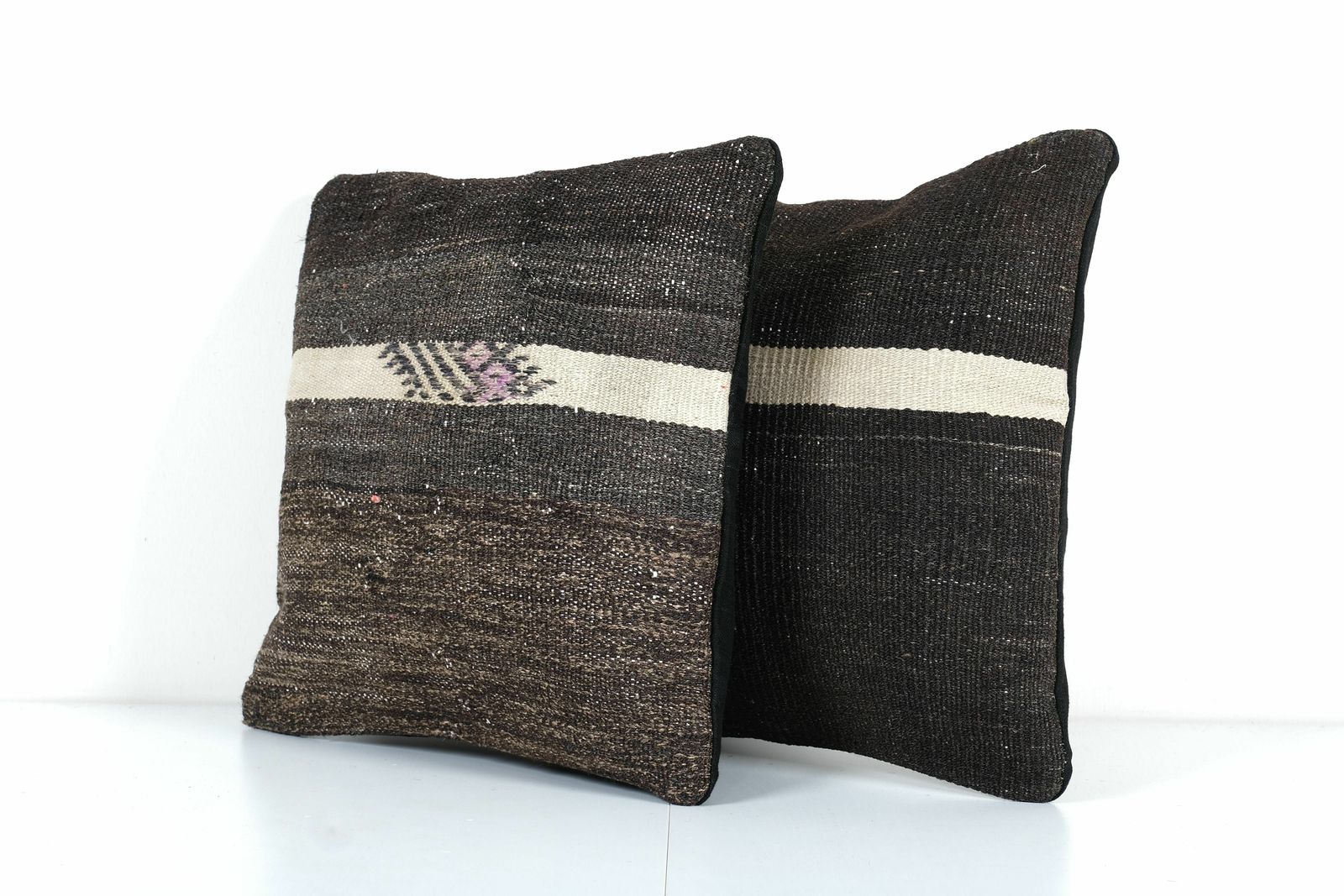 Handmade Turkish Brown And Black Kilim Pillow Cover – Set Of Two Organic For  & Vintage Homes photo furniture