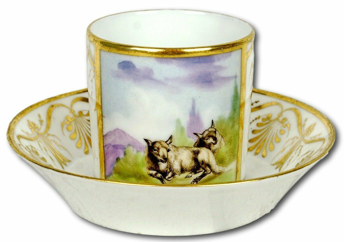 Paris Porcelain Cup And Saucer   Manufacture De Locre   Early 19th Century