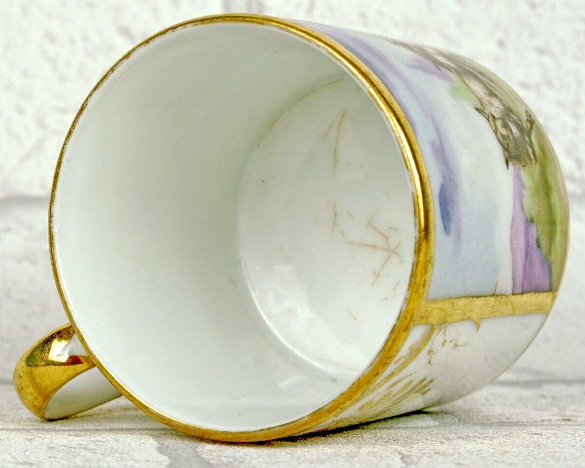 Paris Porcelain Cup And Saucer   Manufacture De Locre   Early 19th Century photo vinterior