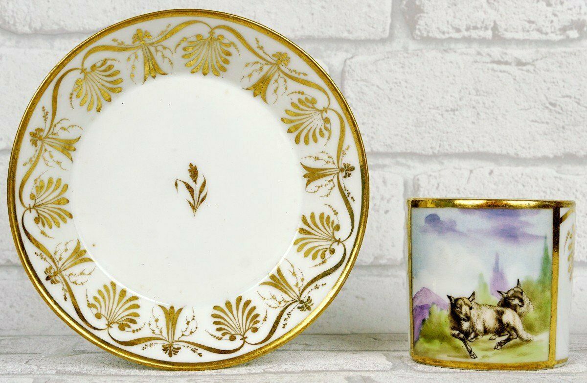Paris Porcelain Cup And Saucer   Manufacture De Locre   Early 19th Century photo buy