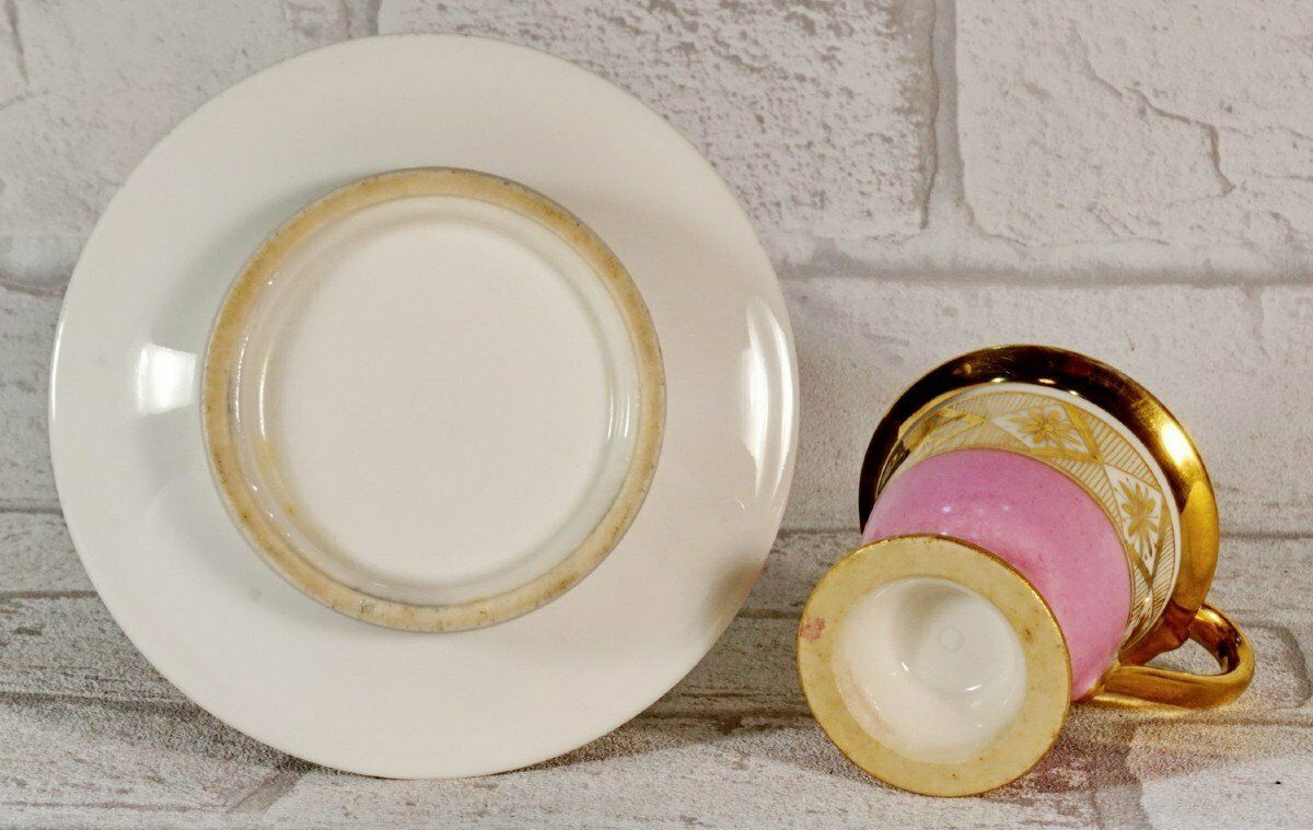 photo furniture Small Porcelain Cup And Saucer From Paris Or Russia   Early 19th Century