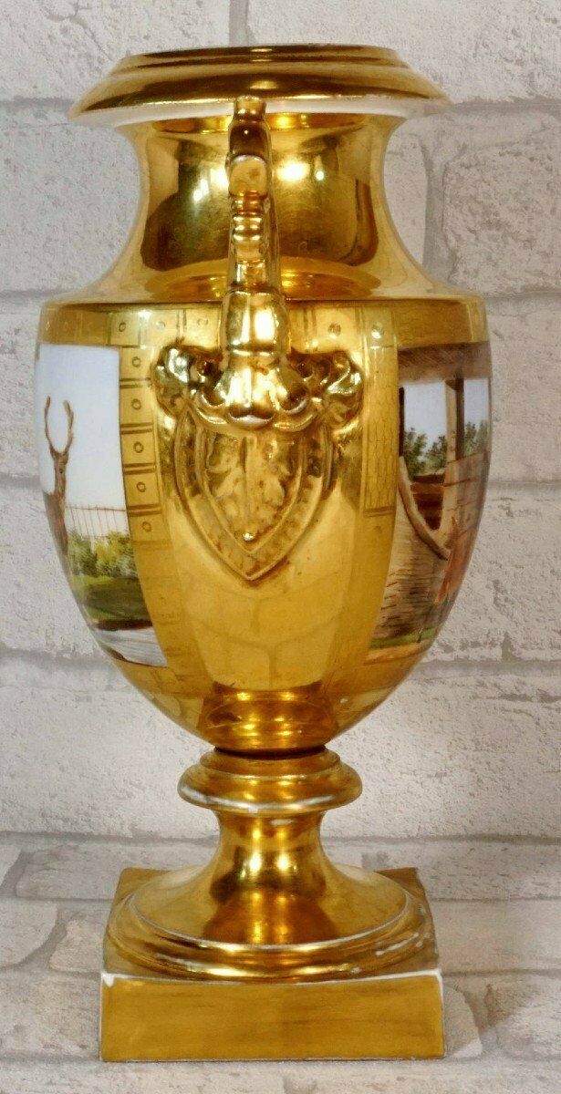 Paris Porcelain Baluster Vase   Early 19th Century photo for sale