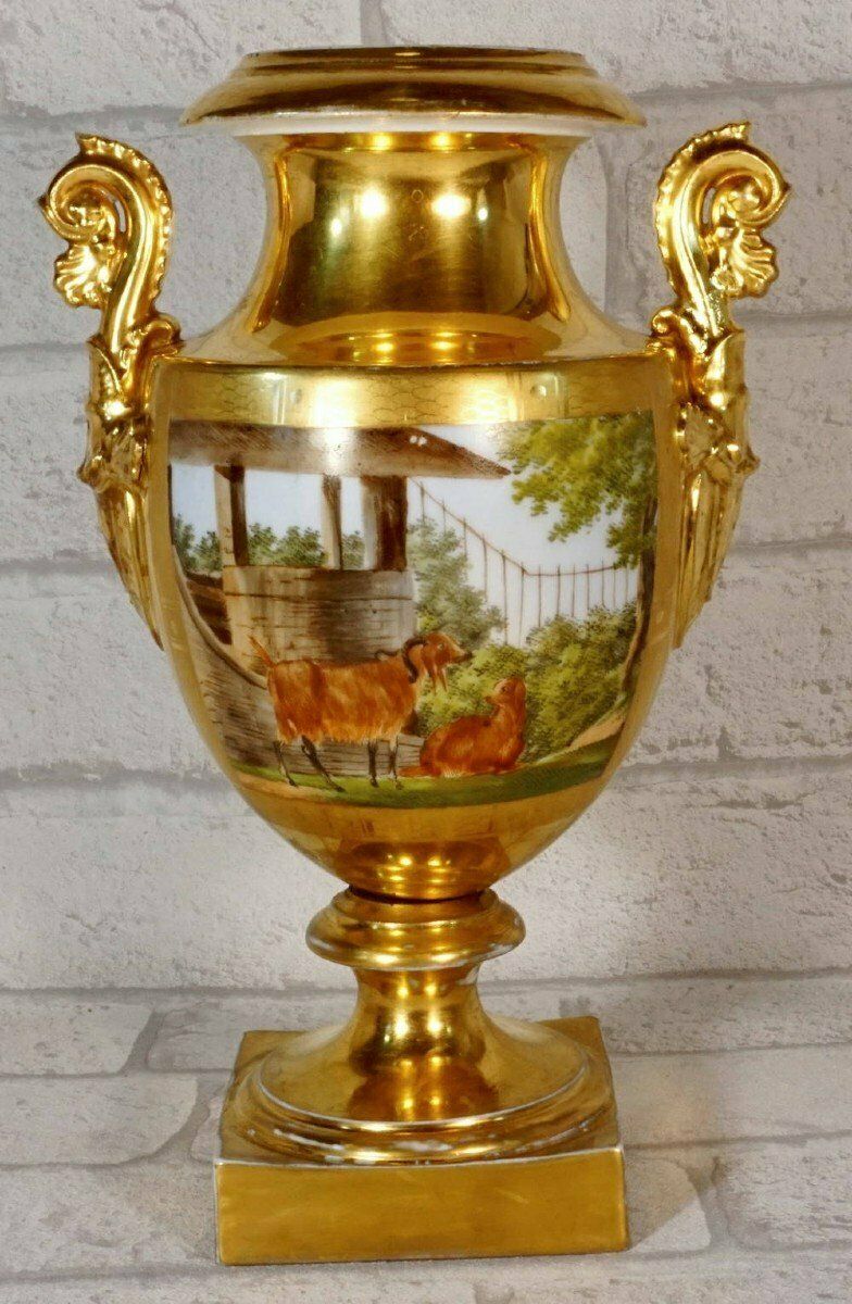 Paris Porcelain Baluster Vase   Early 19th Century photo Home Decor