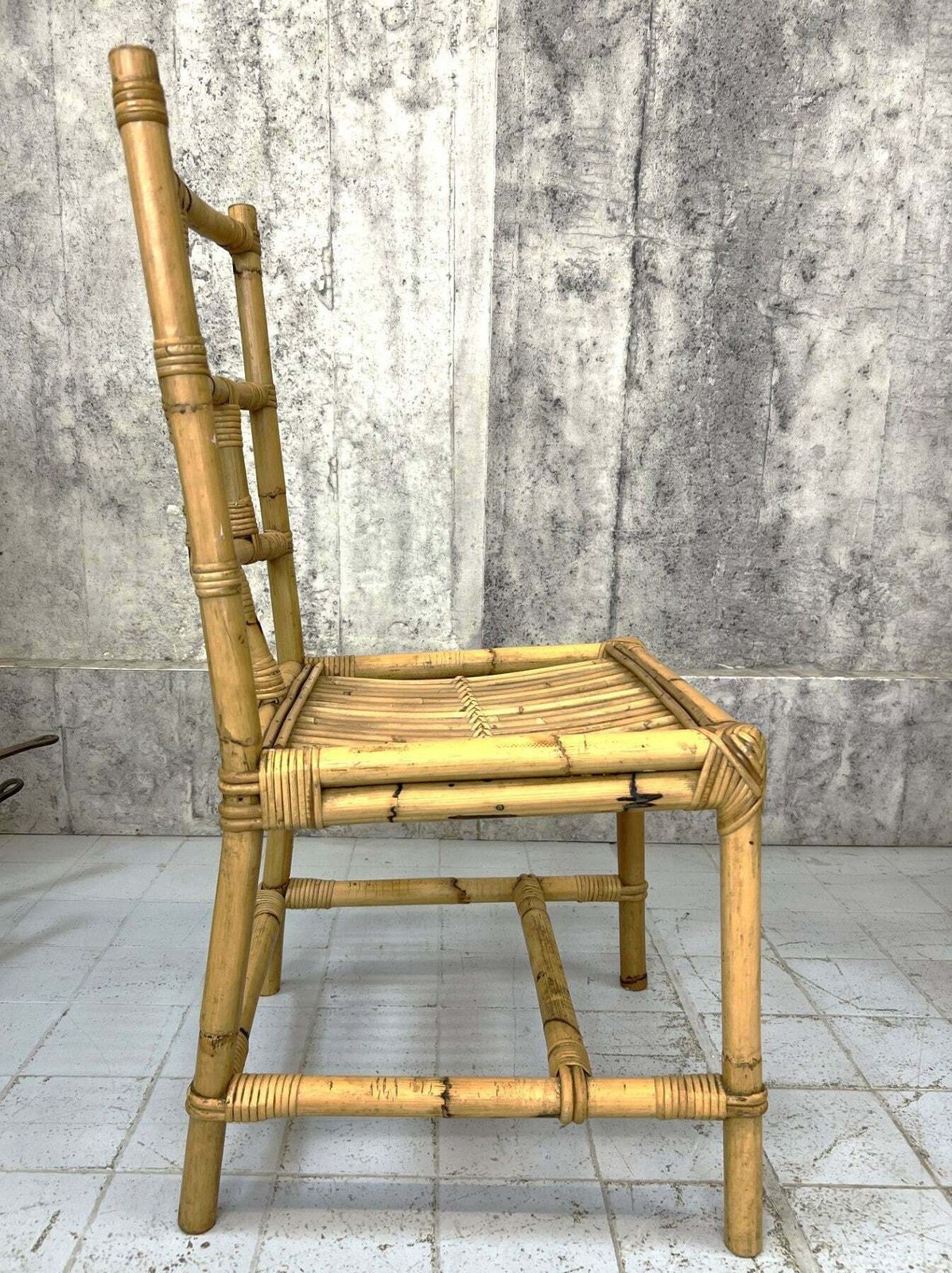 Set Of Four 1970s Bamboo Dining Chairs photo 995.0