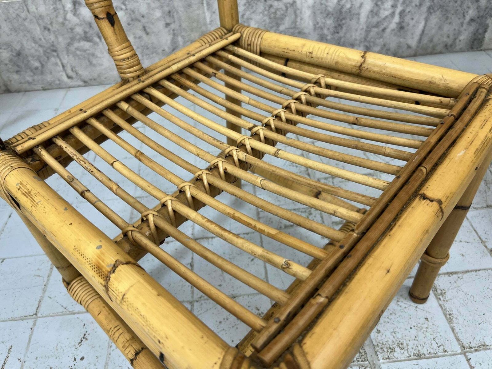 Furniture Set Of Four 1970s Bamboo Dining Chairs photo