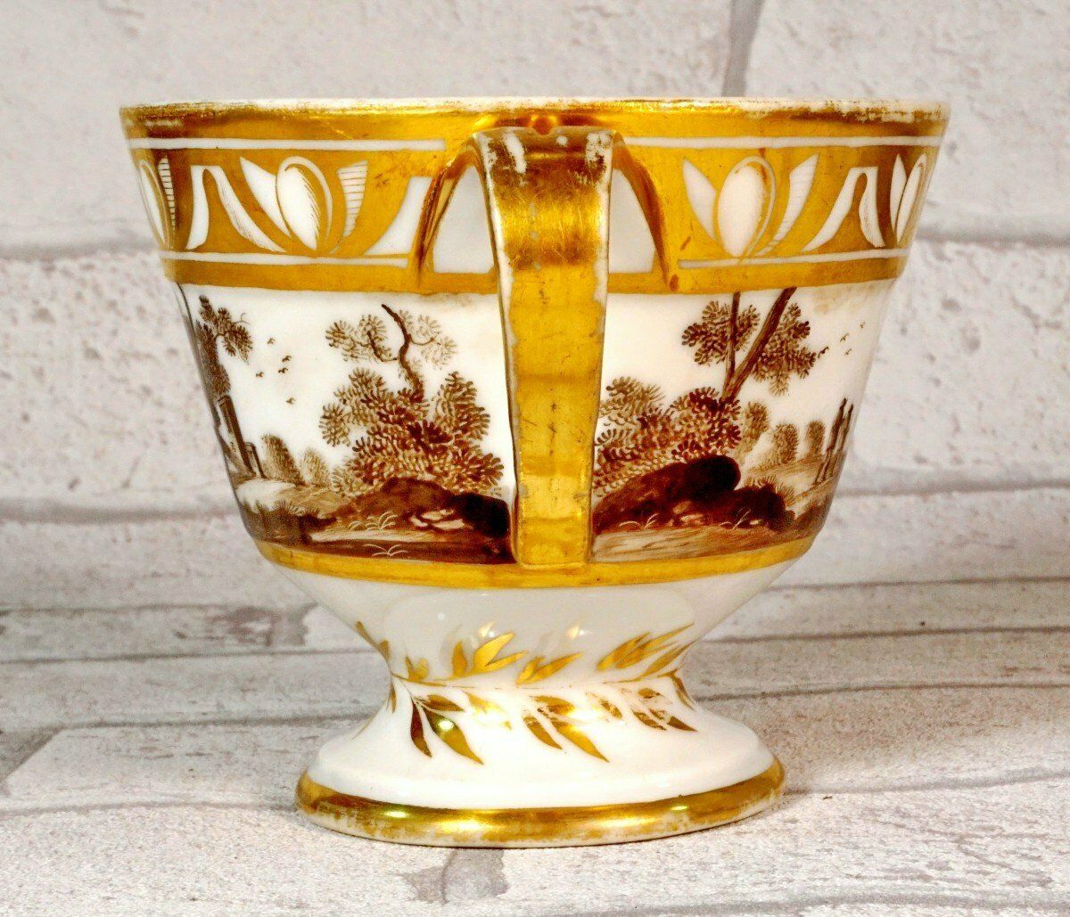 Large Chocolate Cup And Saucer In Paris Porcelain   Late 18th Century photo Home Decor