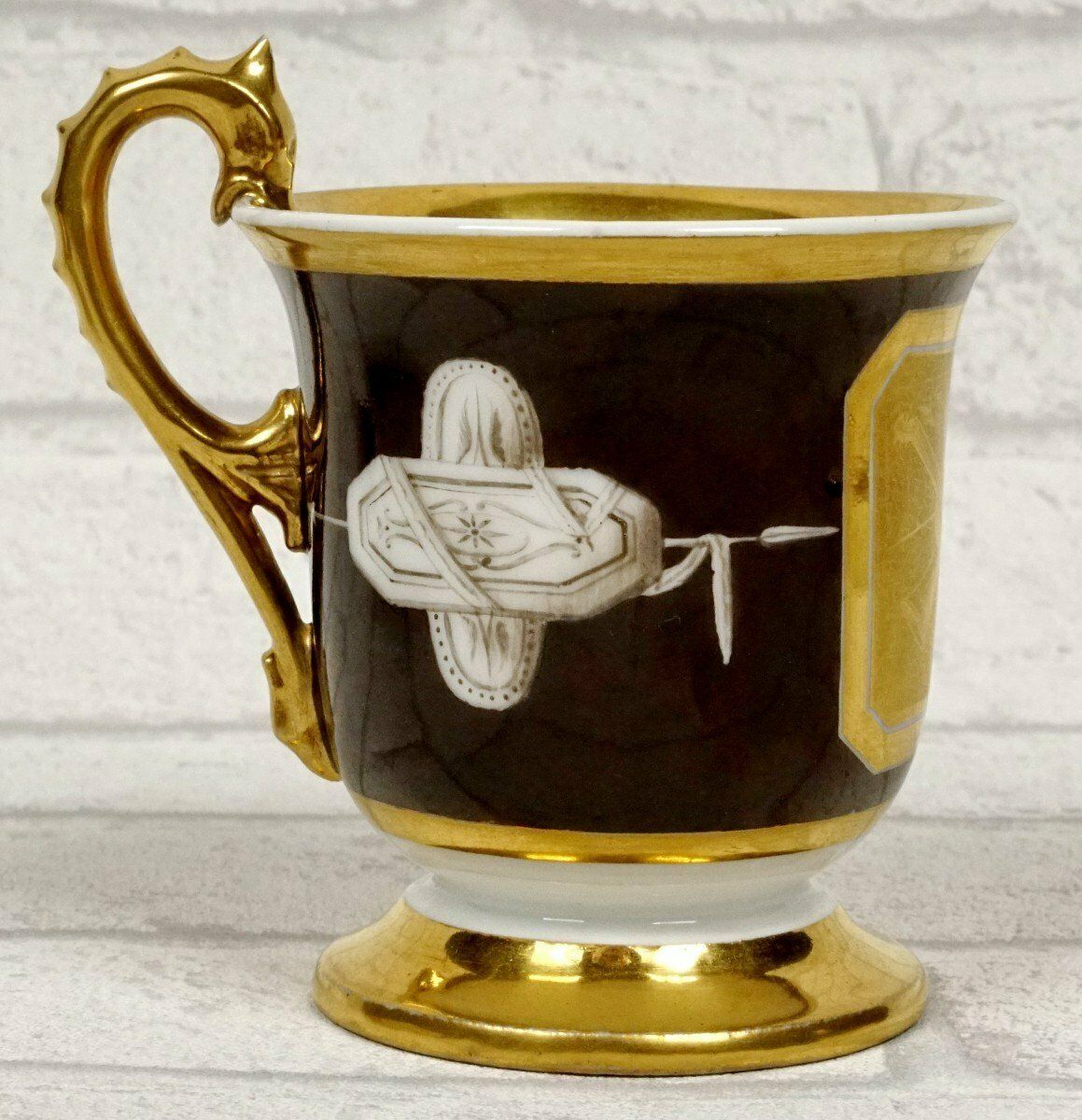 Paris Porcelain Cup And Saucer   Atelier De Paris Rue De Taranne   Empire Period photo Home Decor