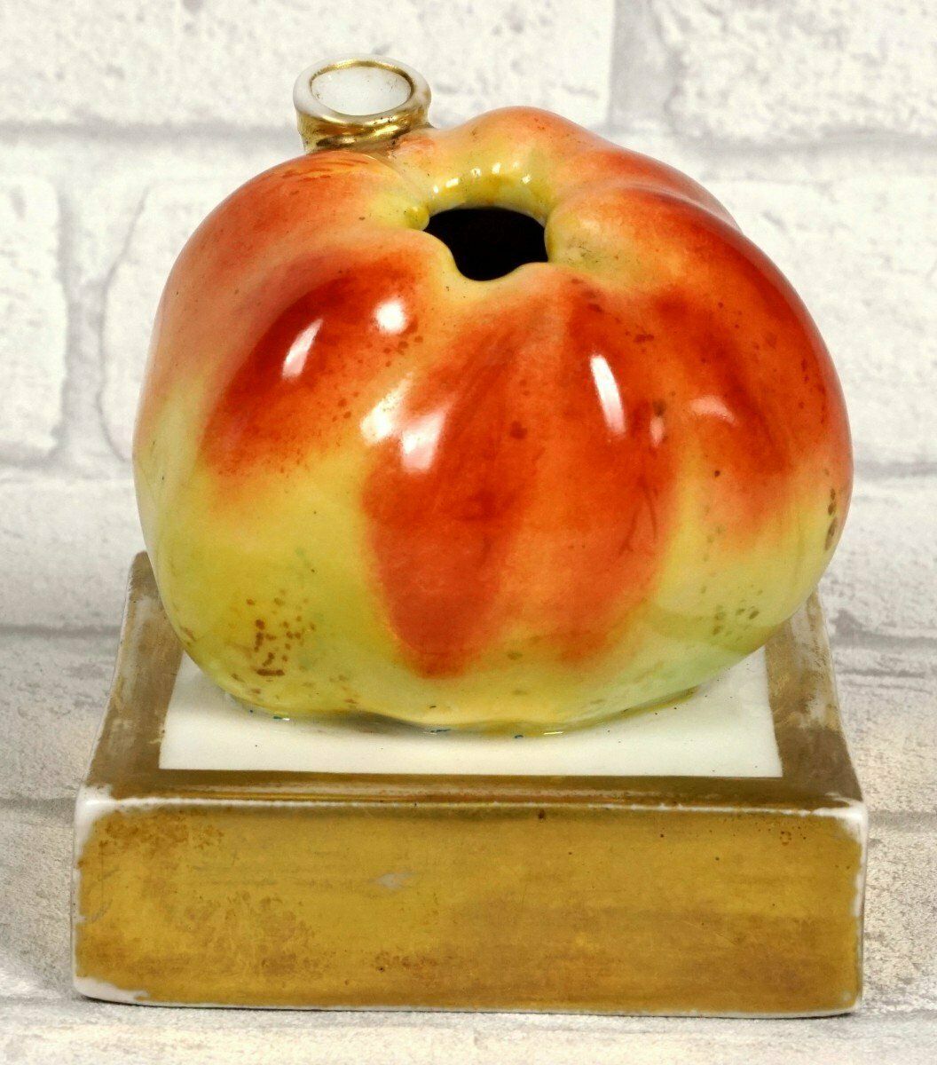 Curious Trompe L'oeil Inkwell In The Shape Of An Apple In Paris Porcelain   Early 19th Century photo furniture