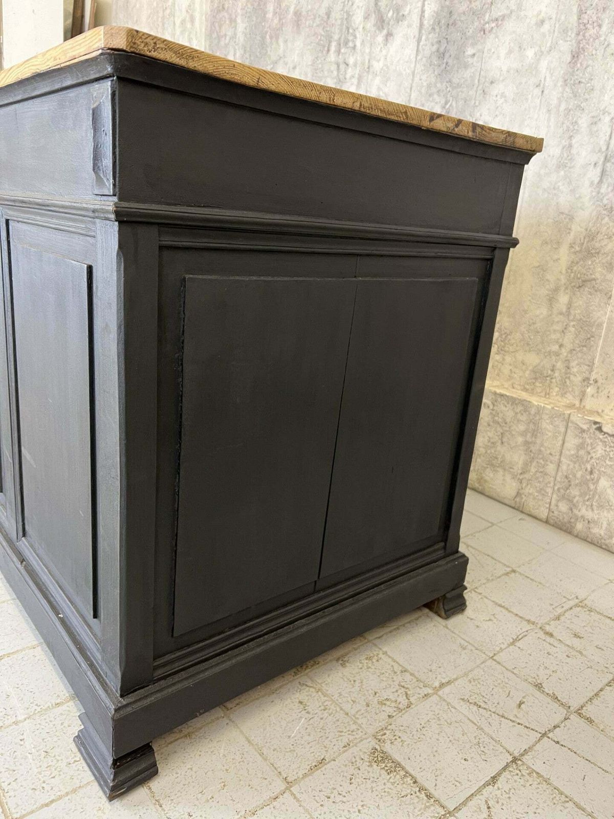 Black Solid Wood Shop Counter Sideboard Drawers Cupboard photo 3555.0