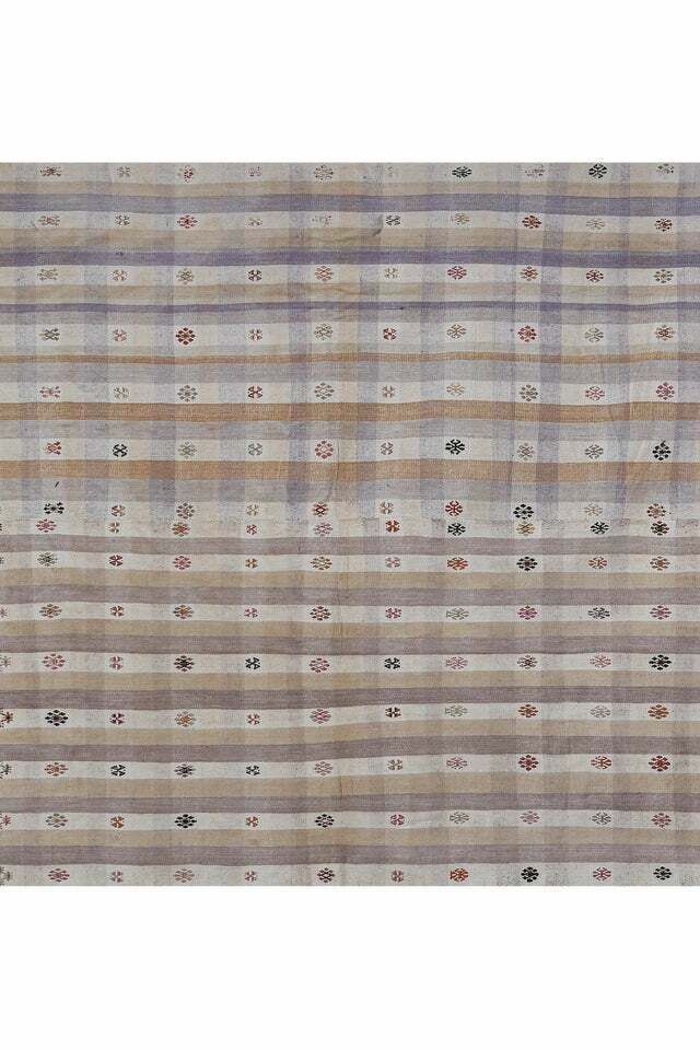 1960s Vintage Striped Cotton Kilim Rug5'9'' X 8'5'' photo 850.0