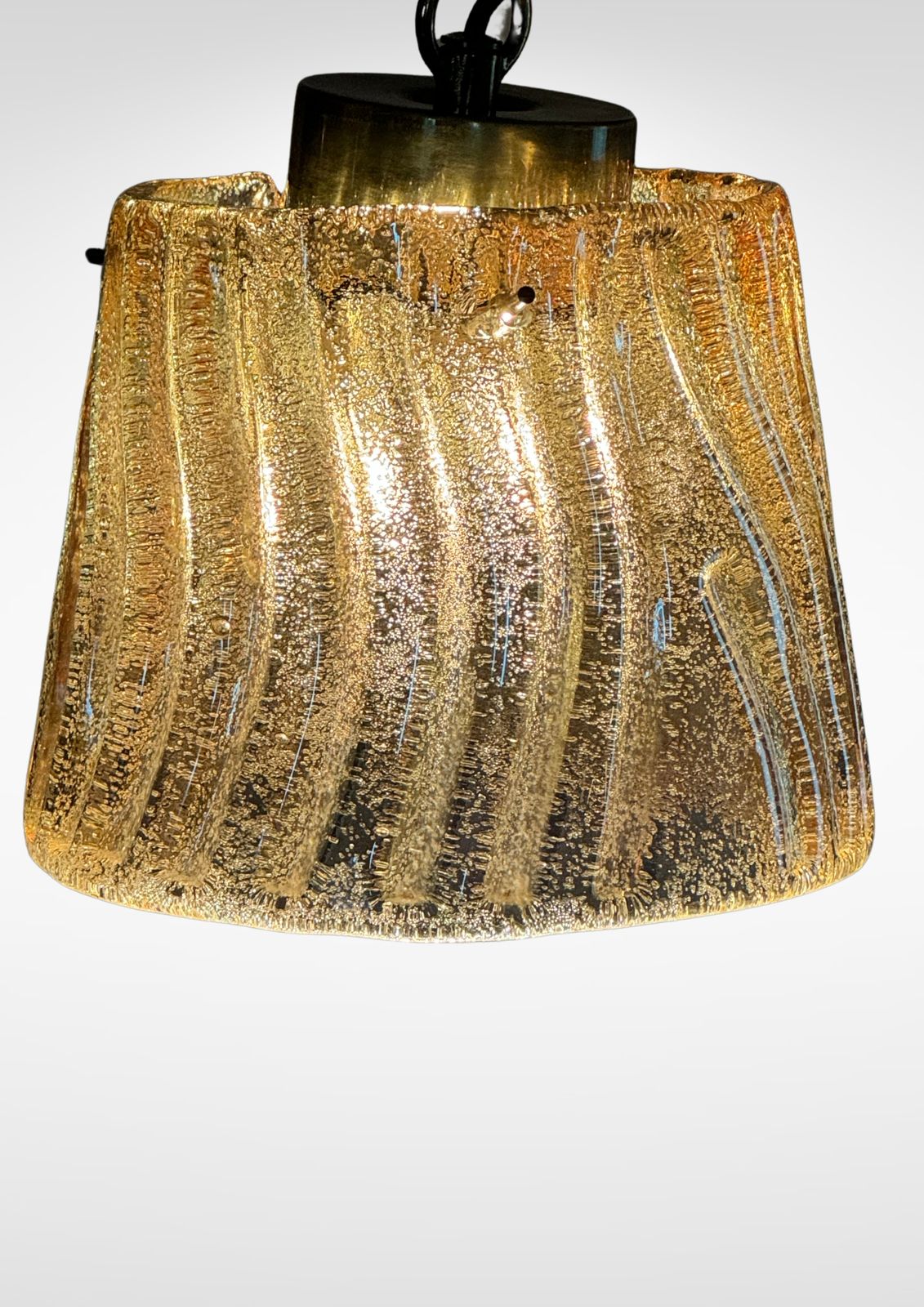 photo buy Mid Century Barovier Gold Glass Suspension Pendant Ceiling Lamp