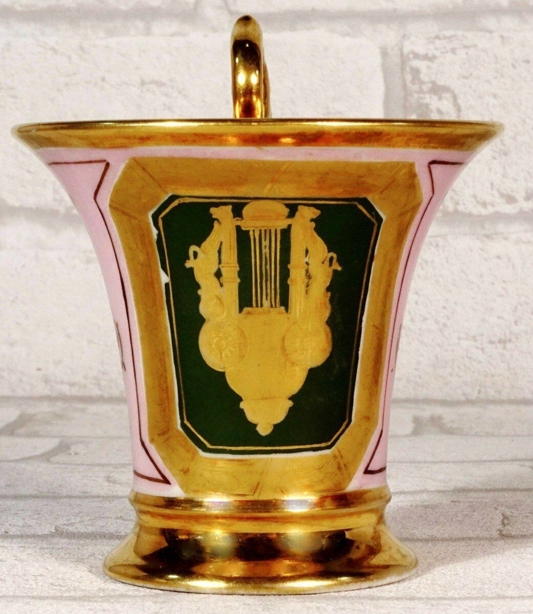 Jasmin Cup And Saucer In Paris Porcelain   Empire Period photo furniture