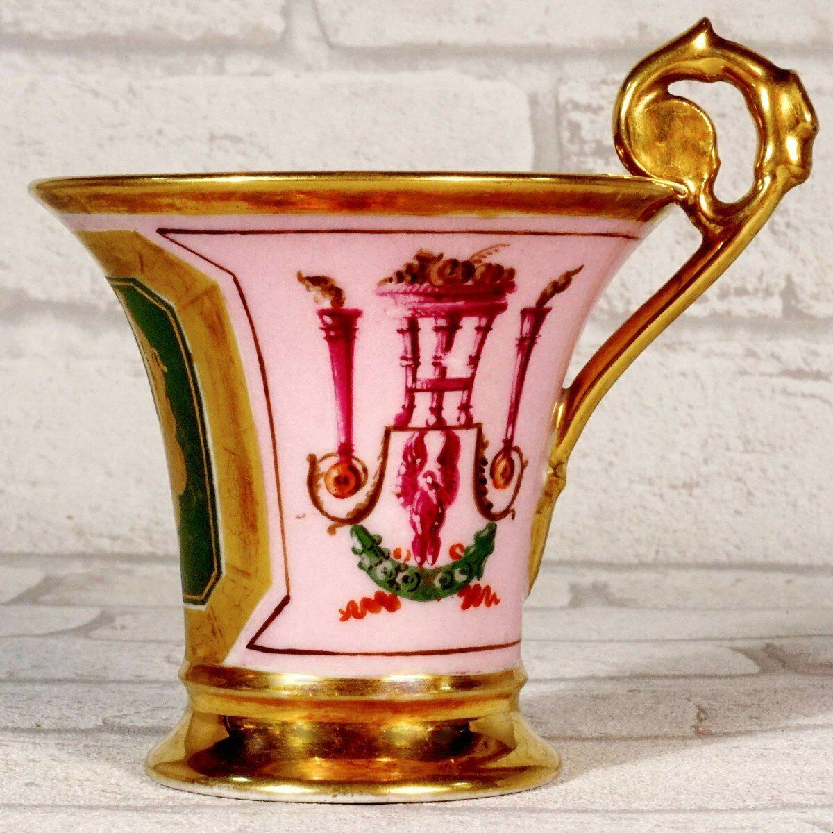 Jasmin Cup And Saucer In Paris Porcelain   Empire Period photo for sale