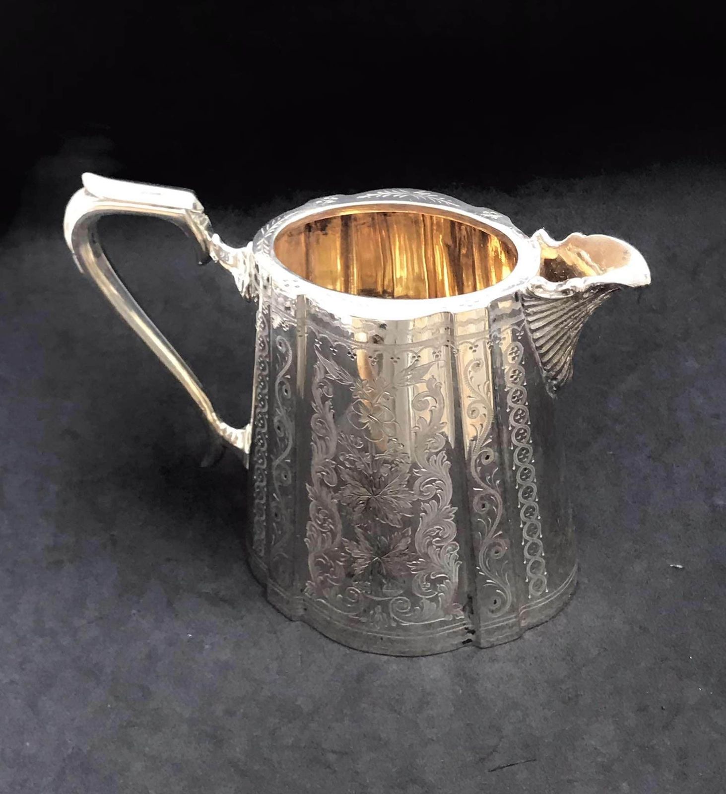 Creamer Milk Jug Victorian Silver Plated Cream Jug Milk Pot Sheffield, England Breakfast Table Wedding Gift Copper Brothers And Sons photo vintage