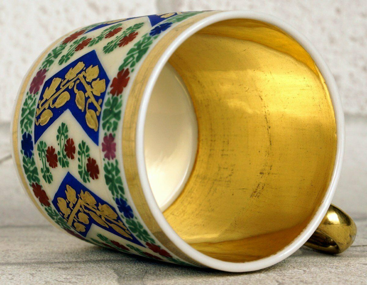 Paris Porcelain Cup And Saucer   Early 19th Century photo vinterior