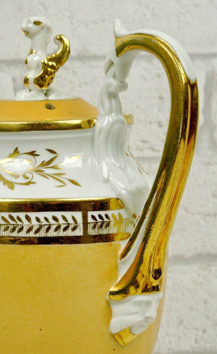 Large Coffee Pot   Teapot In Paris Porcelain   Early 19th Century photo vinterior