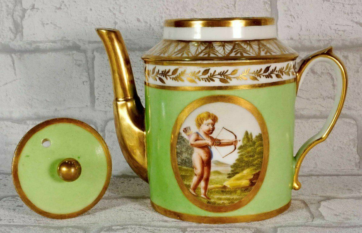 Paris Porcelain Coffee Pot / Teapot   Early 19th Century photo vintage