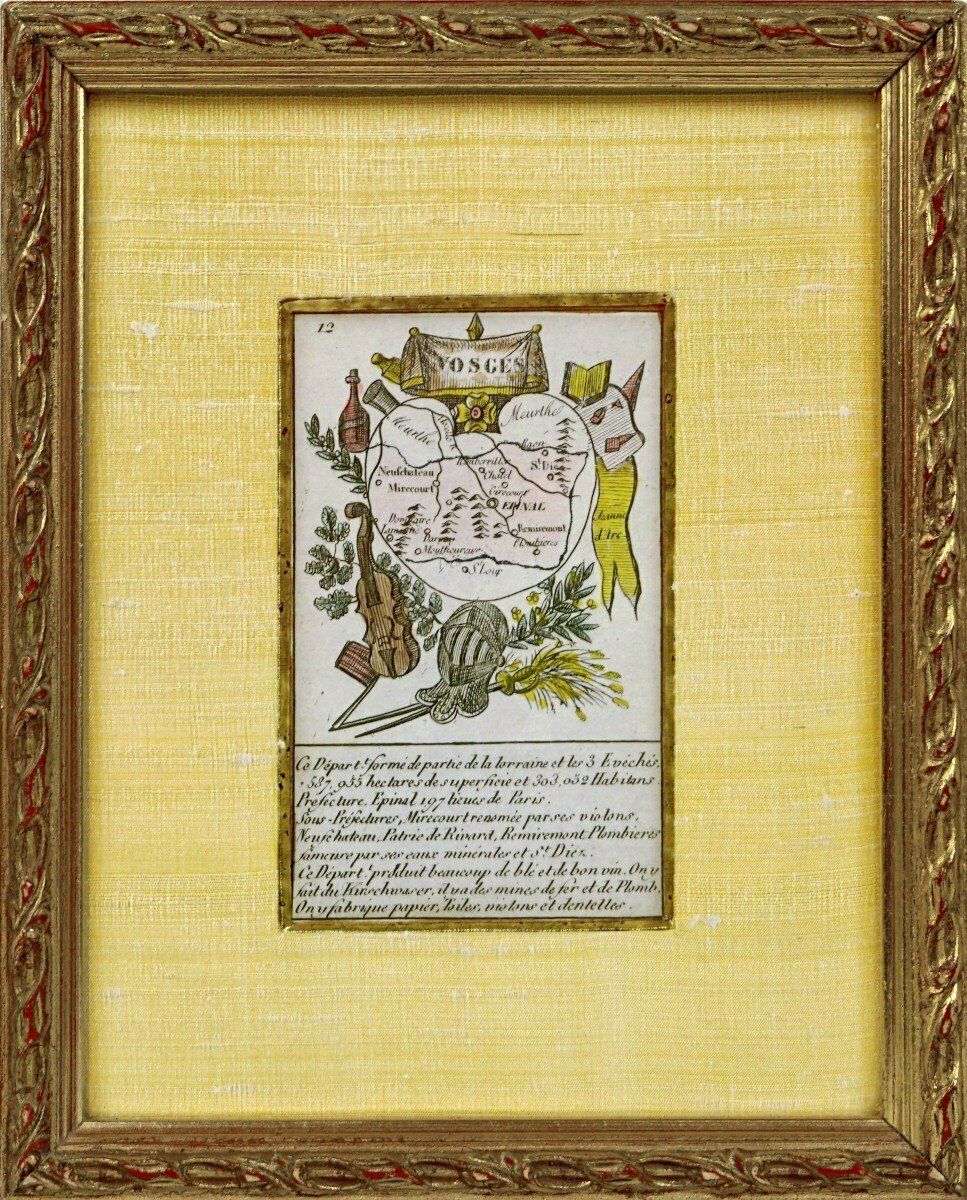 The Vosges   Small Departmental Map   Early 19th Century