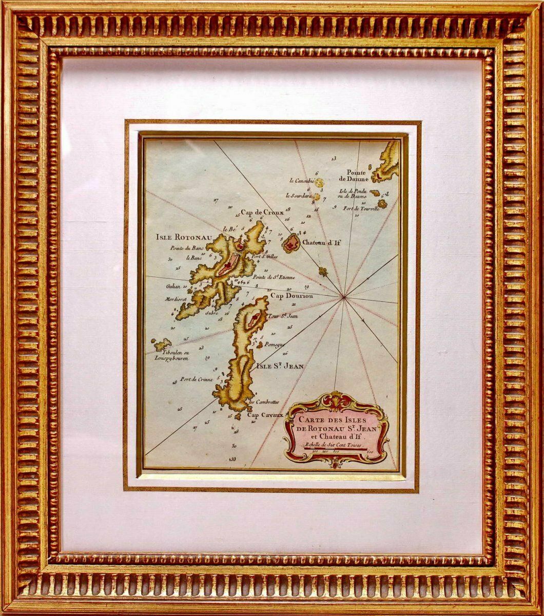 Marine Chart Engraving Of The Islands Of Rotonau St Jean And Château D'if   Approx. Marseille   Ep. Xviiith