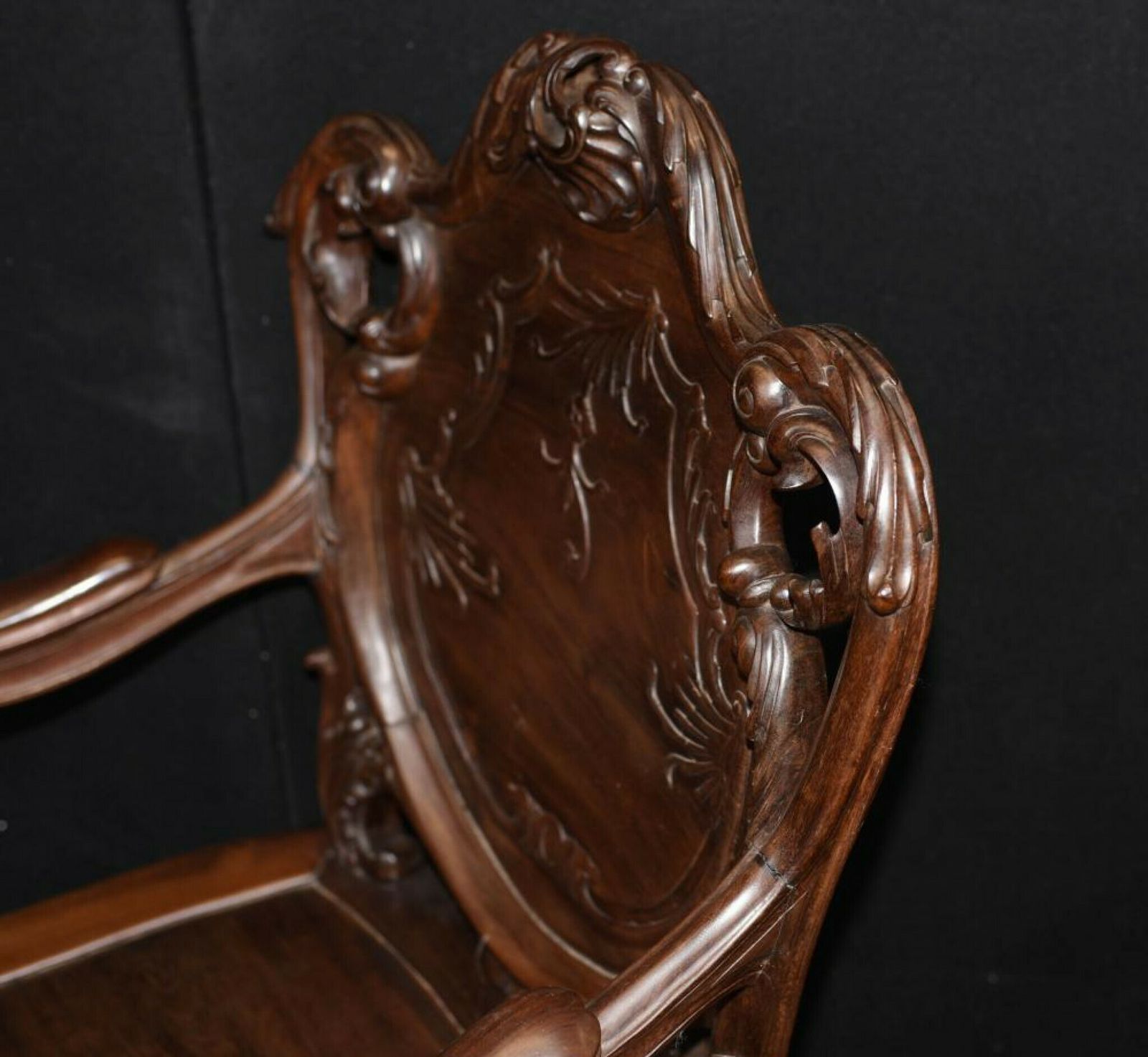 Pair Art Nouveau French Hard Wood Arm Chairs photo 2400.0