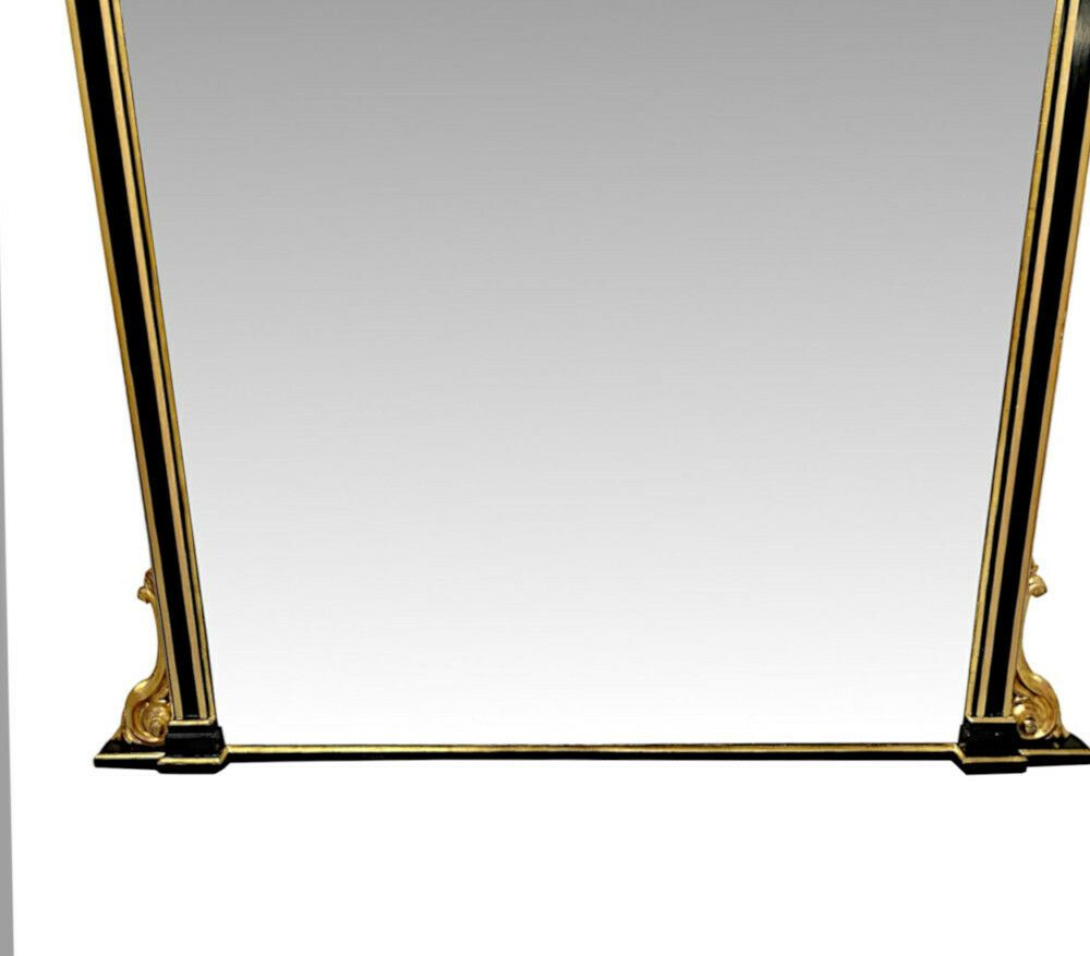 A Very Rare And Fine Large 19th Century Ebonised And Gilded Overmantel Mirror photo 8358.2654