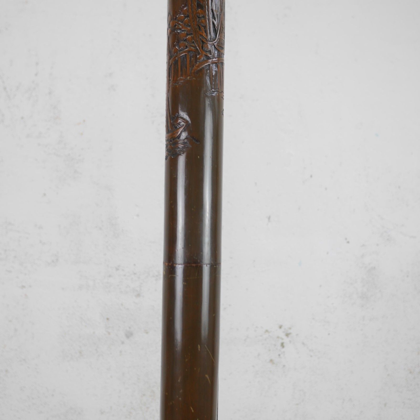 Antique Early 20th Century Chinoiserie Carved Wood Standard Lamp #102681 photo buy