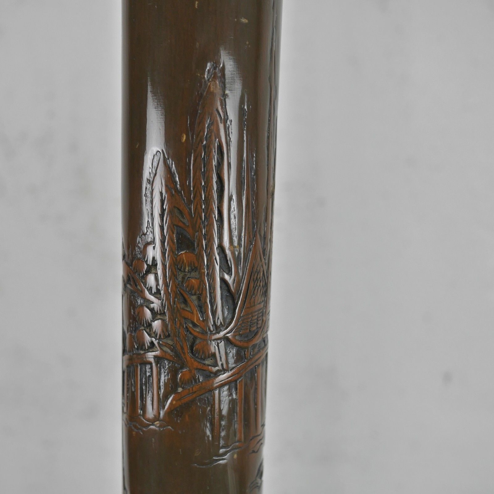 Lighting Antique Early 20th Century Chinoiserie Carved Wood Standard Lamp #102681 photo