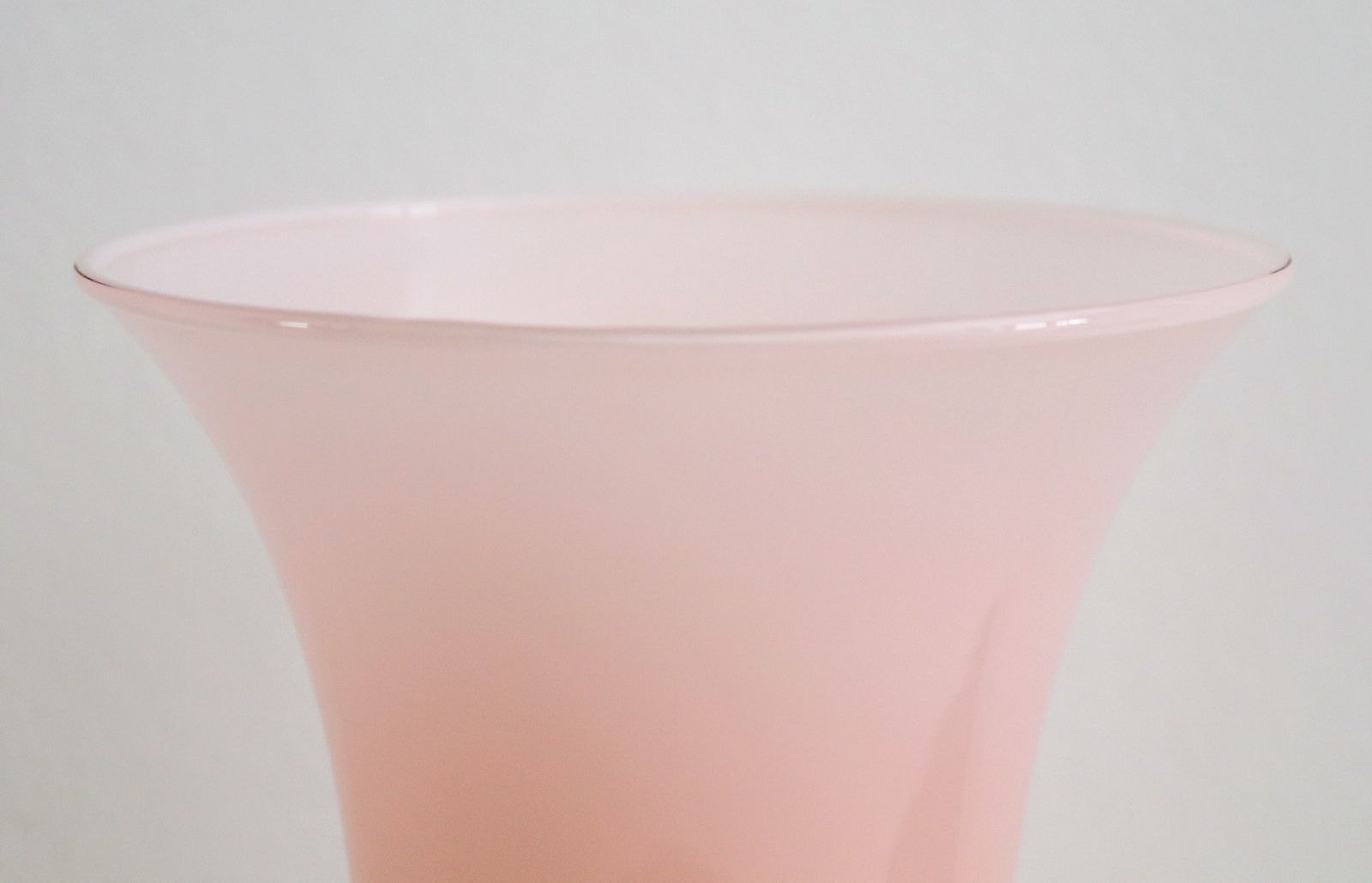 French Pink Flower Glass Vase Signed From Pierre Cardin, 1980s photo 495.0