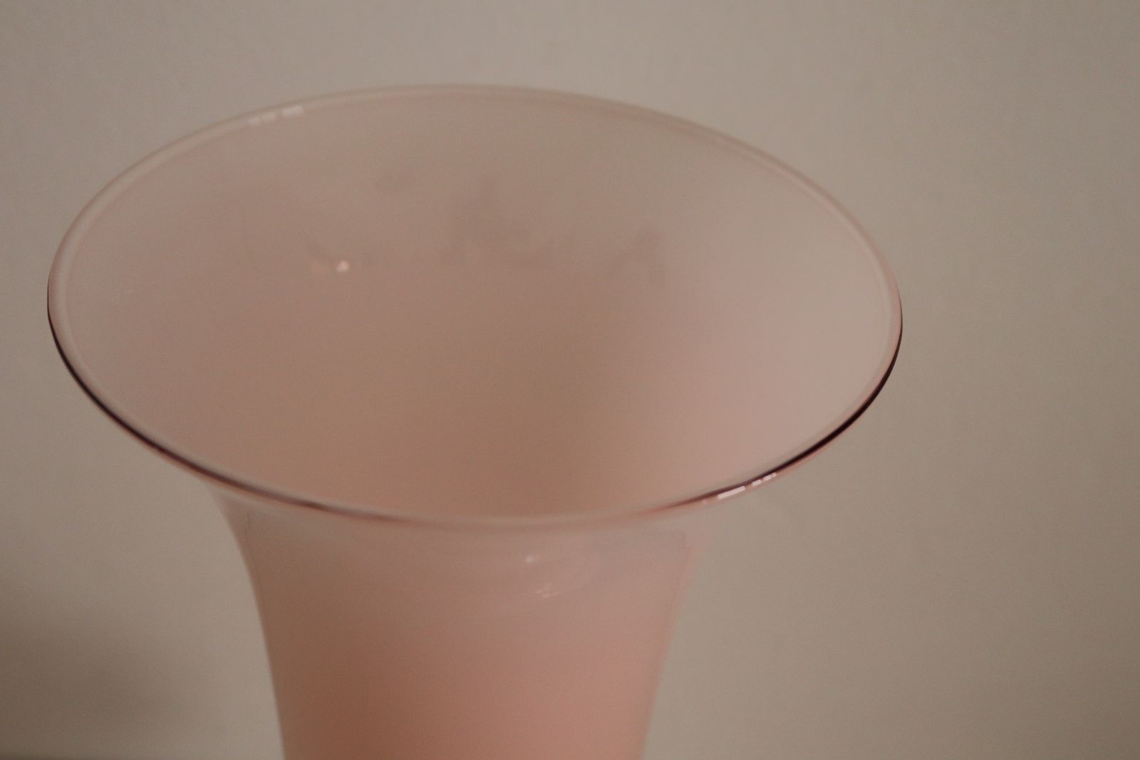 photo furniture French Pink Flower Glass Vase Signed From Pierre Cardin, 1980s