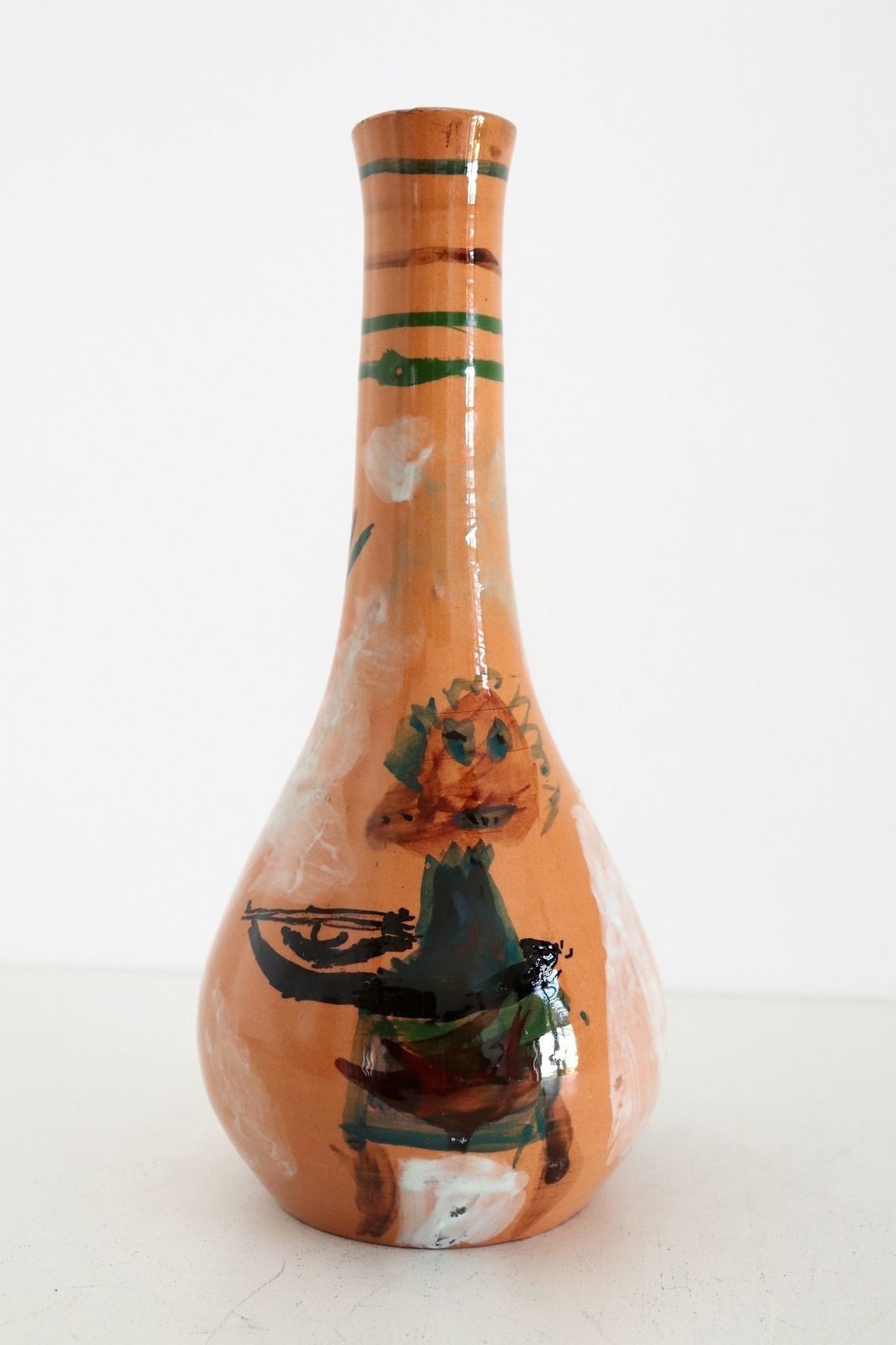 Italian Midcentury Ceramic Modernist Collectors Vase By Art Rumi Orobico, 1950s