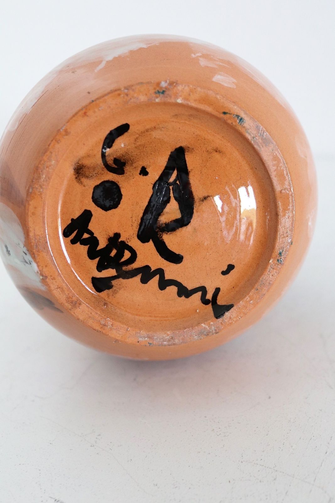 950.0 Italian Midcentury Ceramic Modernist Collectors Vase By Art Rumi Orobico, 1950s photo