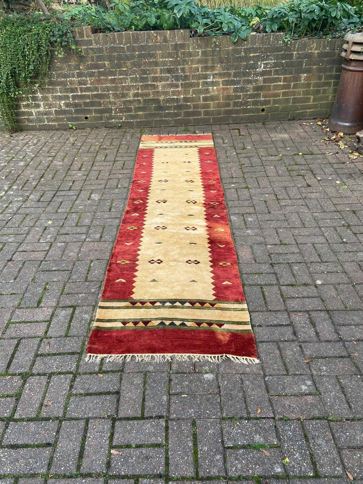 Vintage Runner Carpet Or Rug   295cm X 77cm   Wool Chenille Runner For Hallway Or Landing