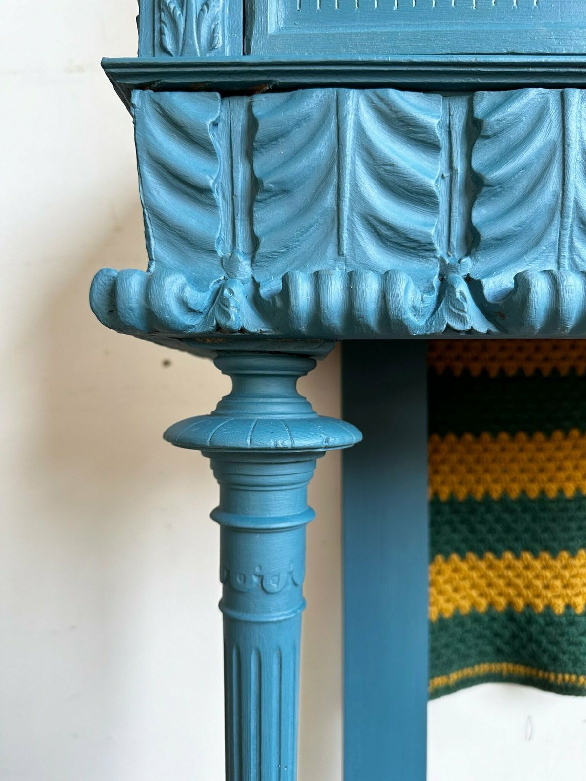 Antique French 2 Drawer Console Table Overpainted In Annie Sloan C.1900 photo for sale