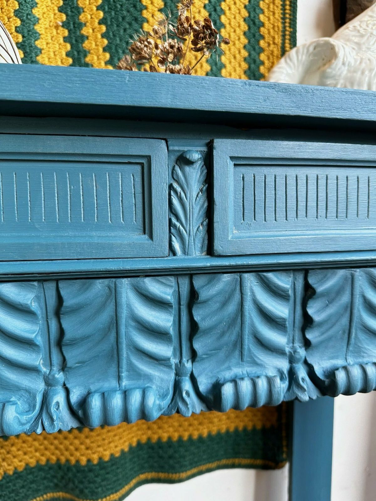 Antique French 2 Drawer Console Table Overpainted In Annie Sloan C.1900 photo 488.0