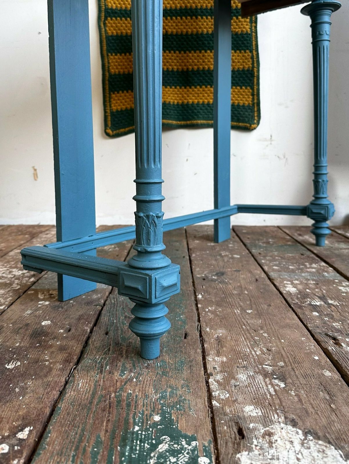 photo furniture Antique French 2 Drawer Console Table Overpainted In Annie Sloan C.1900